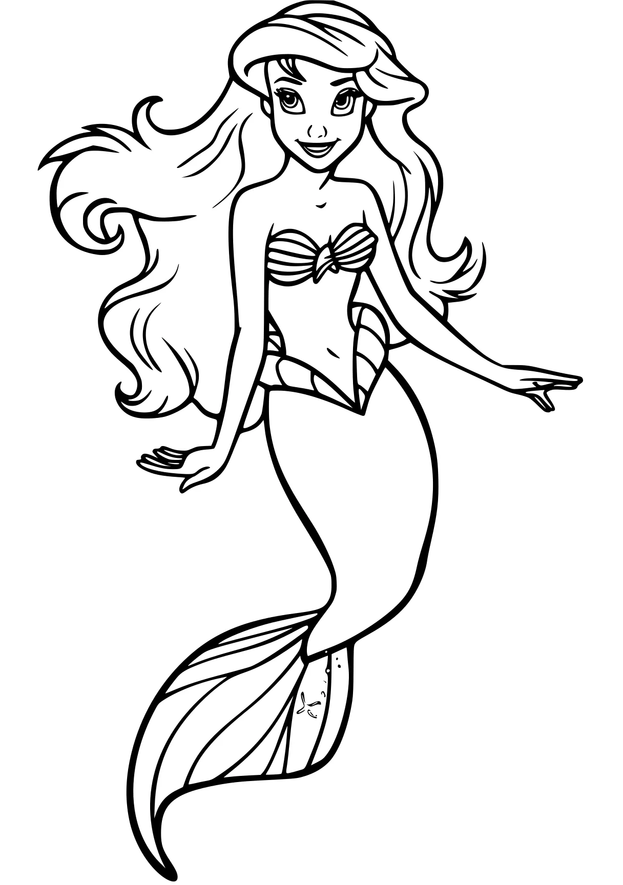 ariel coloring pages mermaid, ariel, siren, fish, free page downloads