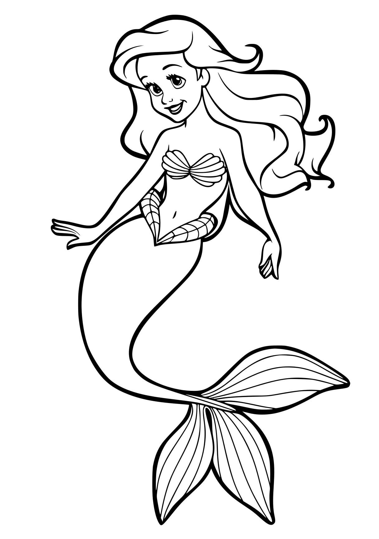 little mermaid coloring page mermaid, ariel, fish, siren, free downloads