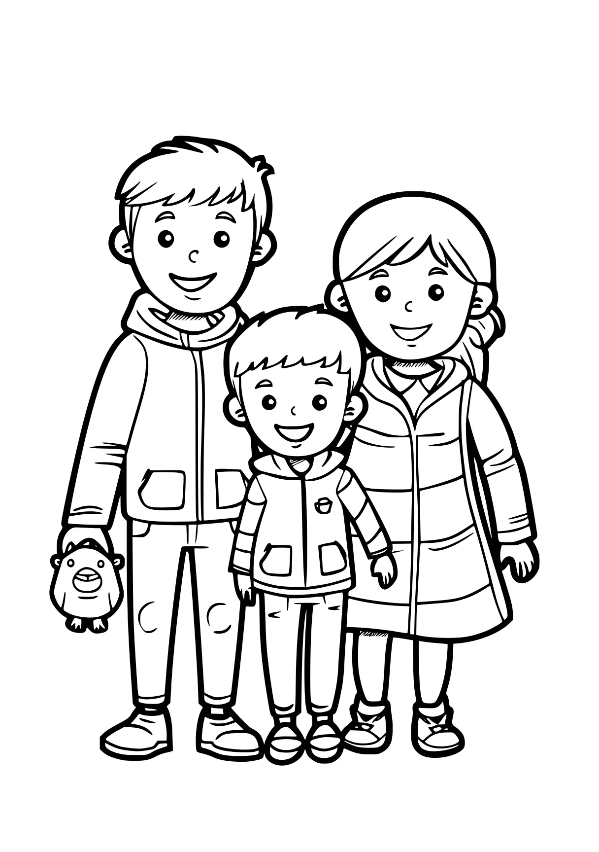 family coloring page children, kids, kratts, toddlers, preschool, free downloads