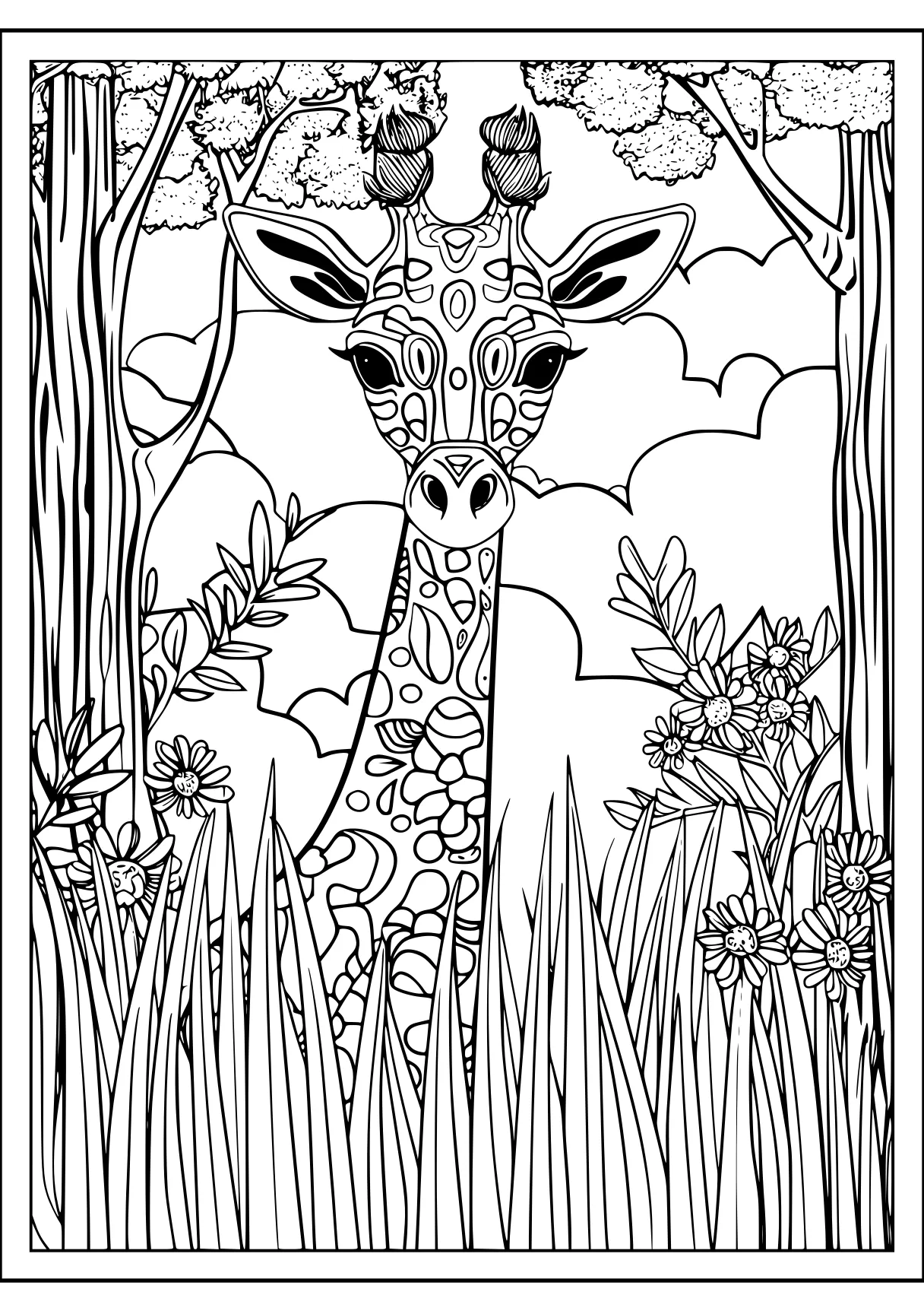 coloring book pages, zentangle, colouring, deer, free page downloads