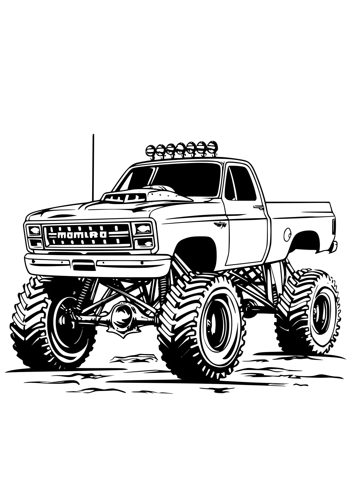 monster truck color page truck, trucks, crawler, vehicle, ranger, free coloring downloads