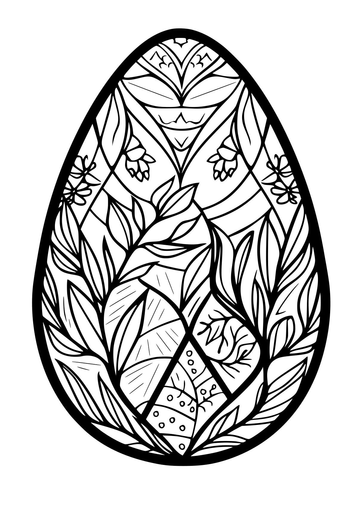 easter egg coloring sheet ornament, tulip, owl, free page downloads