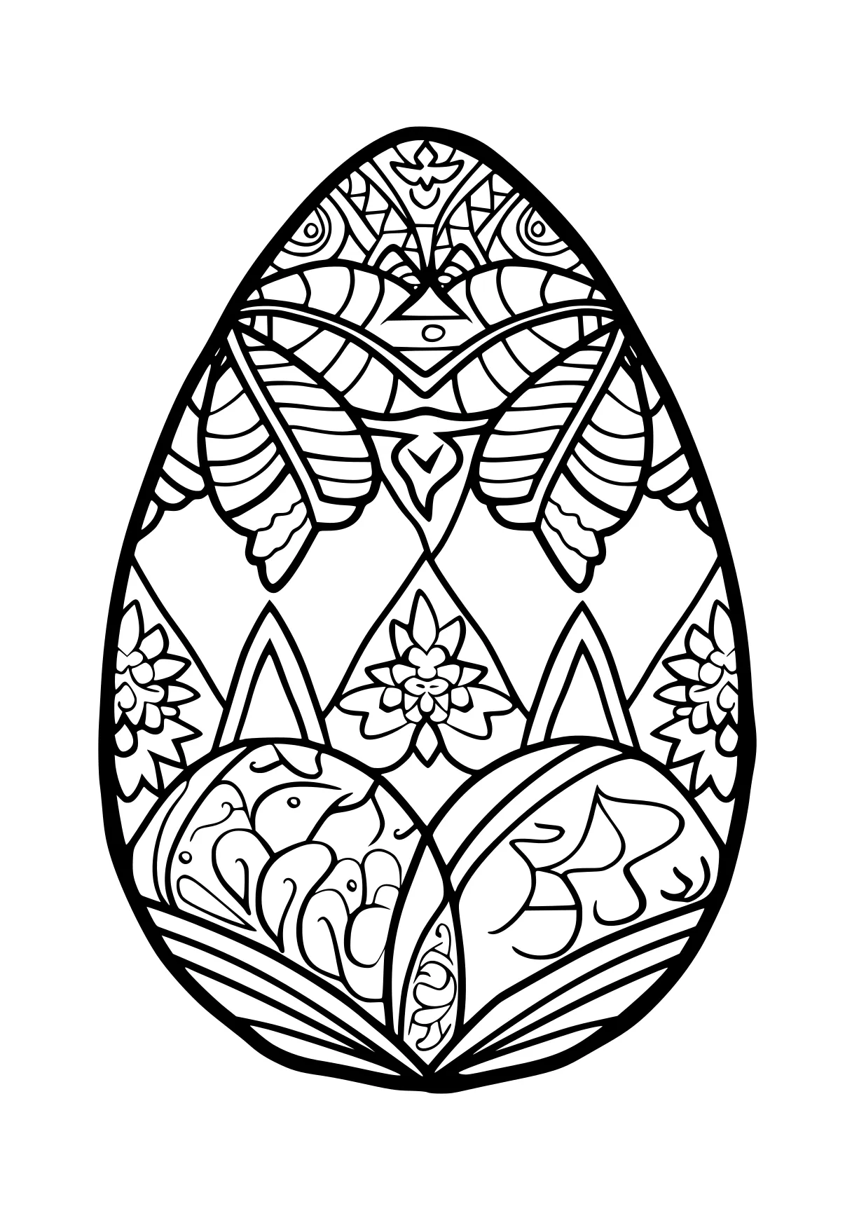 easter egg coloring sheet, zentangle, egg, acorn, free page downloads