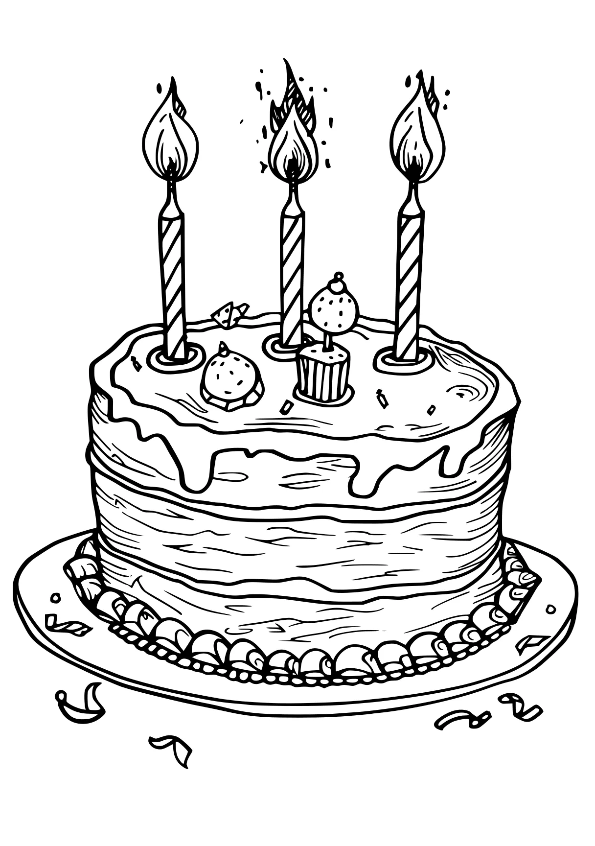 birthday cake coloring page cake, birthday, years, free downloads