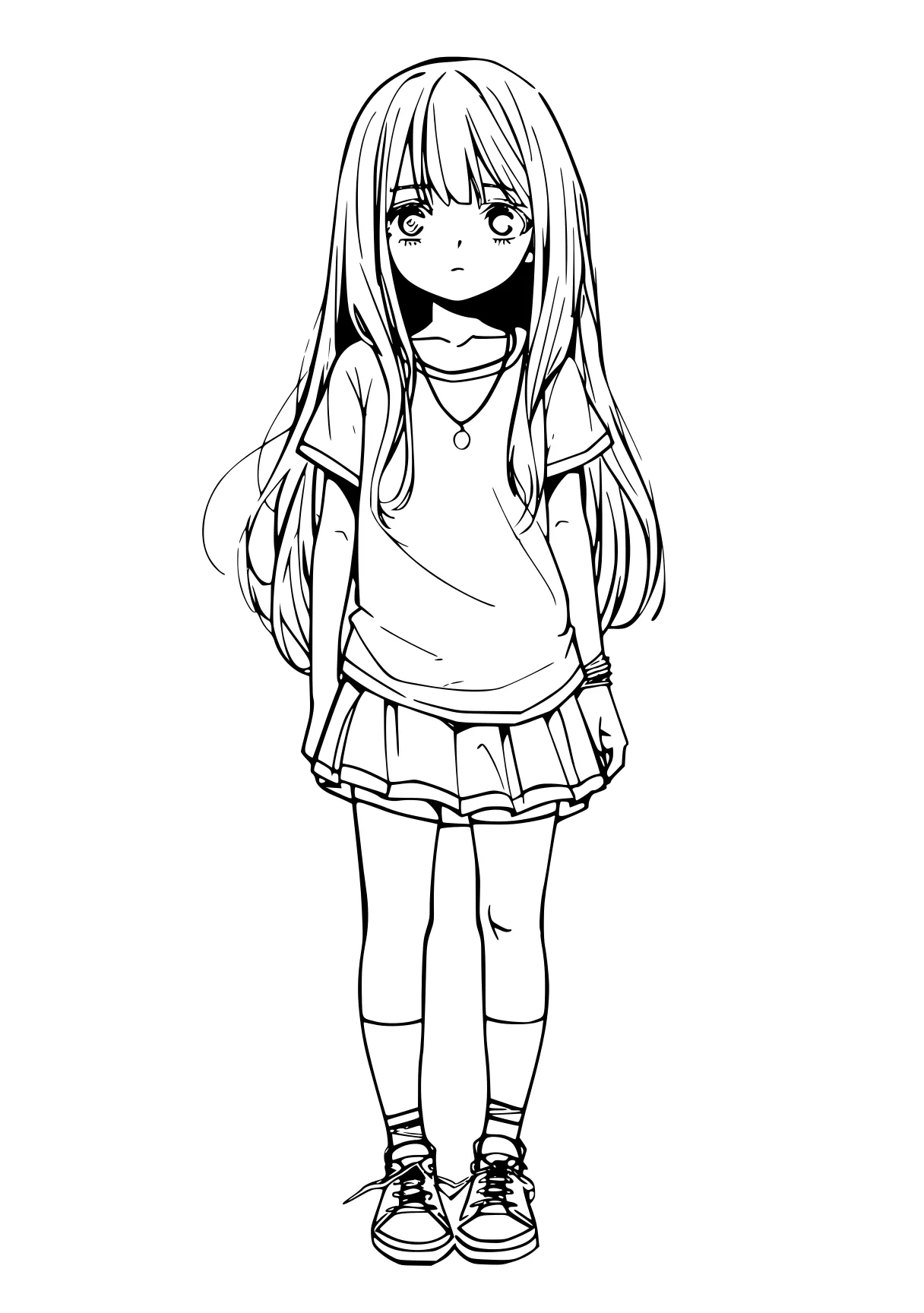 anime coloring sheet chibi, small, sweater, girl, clothes, free page downloads