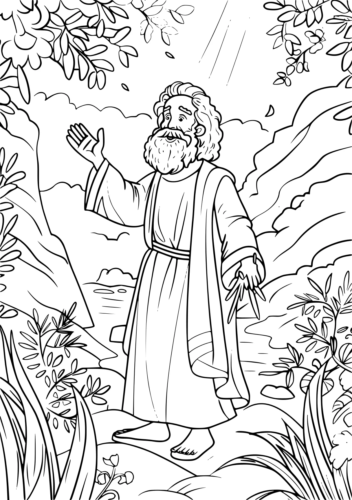 bible coloring sheets zacchaeus, moses, shepherd, free page downloads