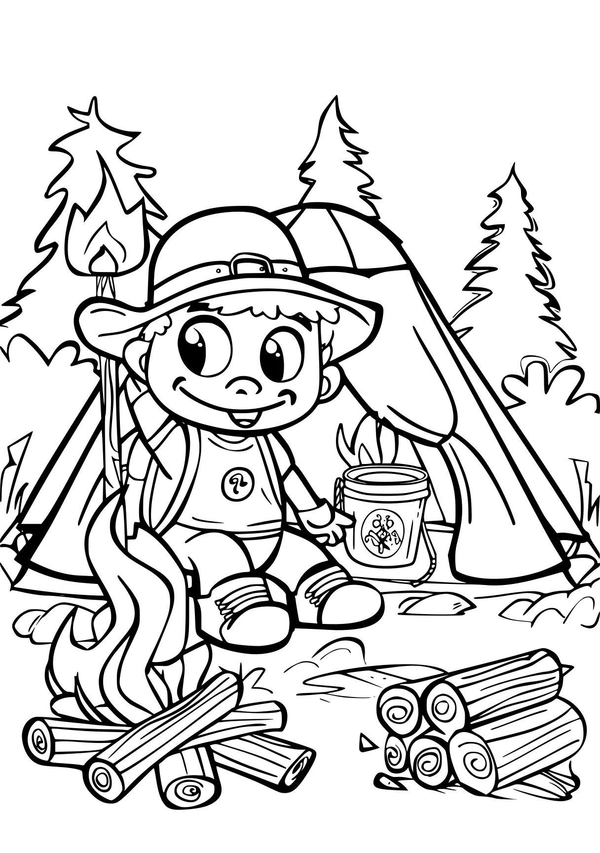 camping coloring pages camping, elf, applejack, free page downloads