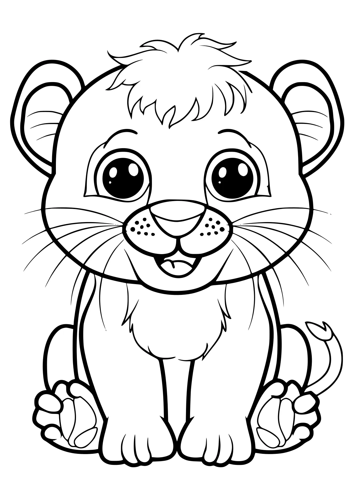 coloring pages cute animals, lion, mouse, hamster, free page downloads