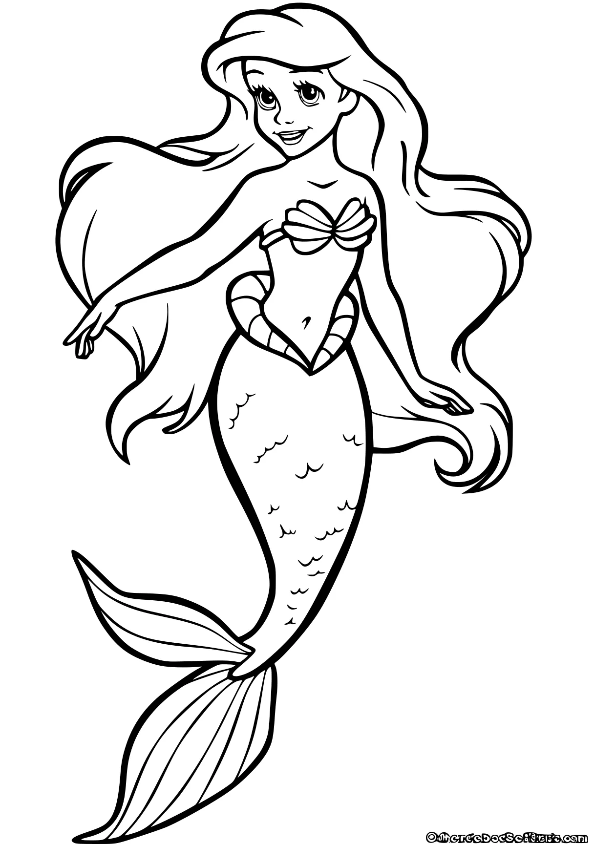 little mermaid coloring page mermaid, ariel, siren, fish, sea, free downloads