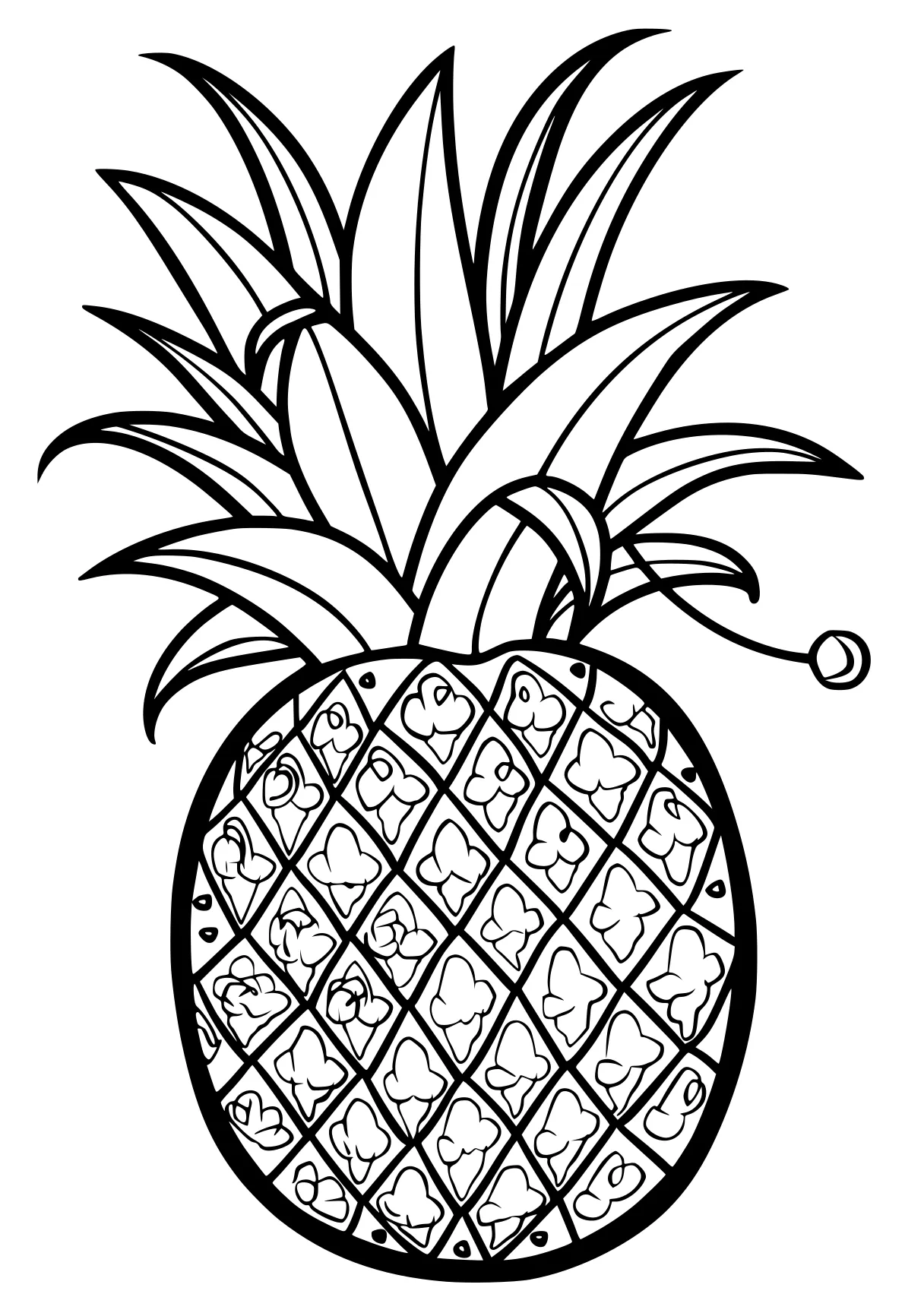 fruit coloring page pineapple, zentangle, palm, wall, illustrator, free downloads