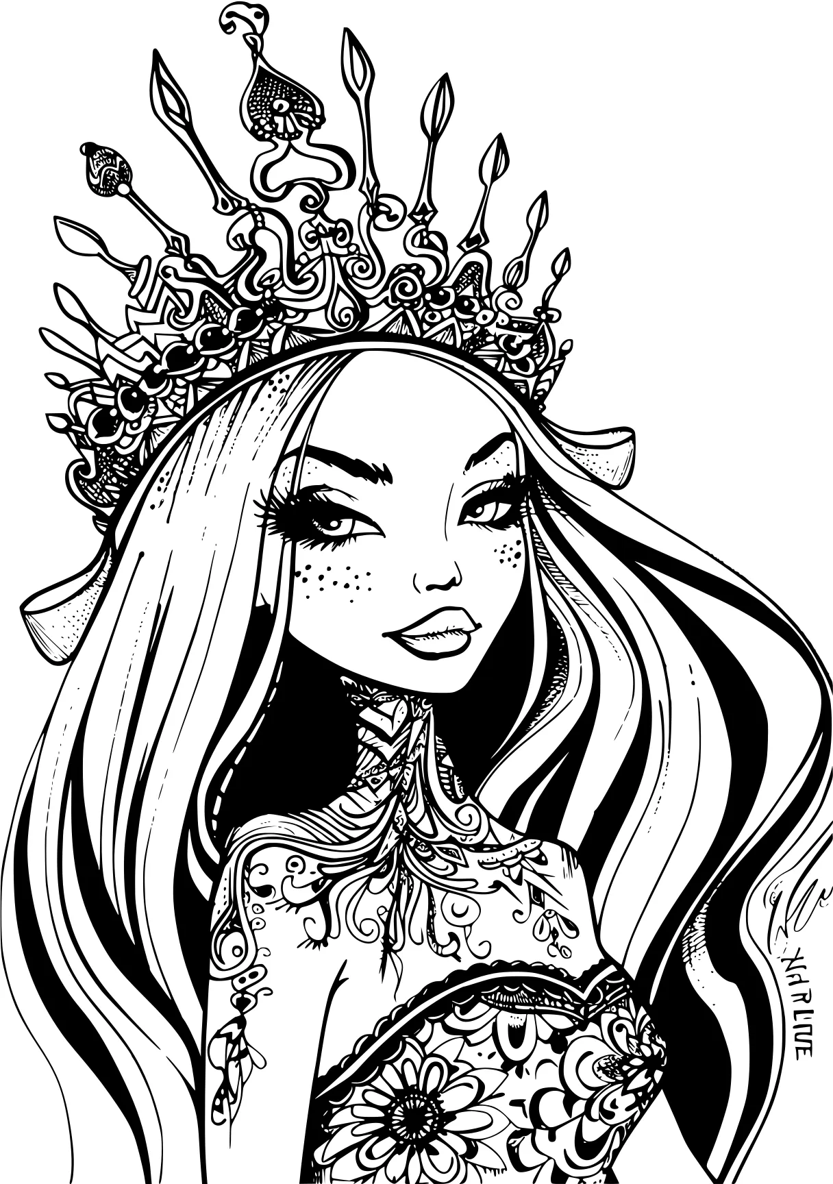 monster high coloring book moana, mermaid, crown, jasmine, widow, free page downloads