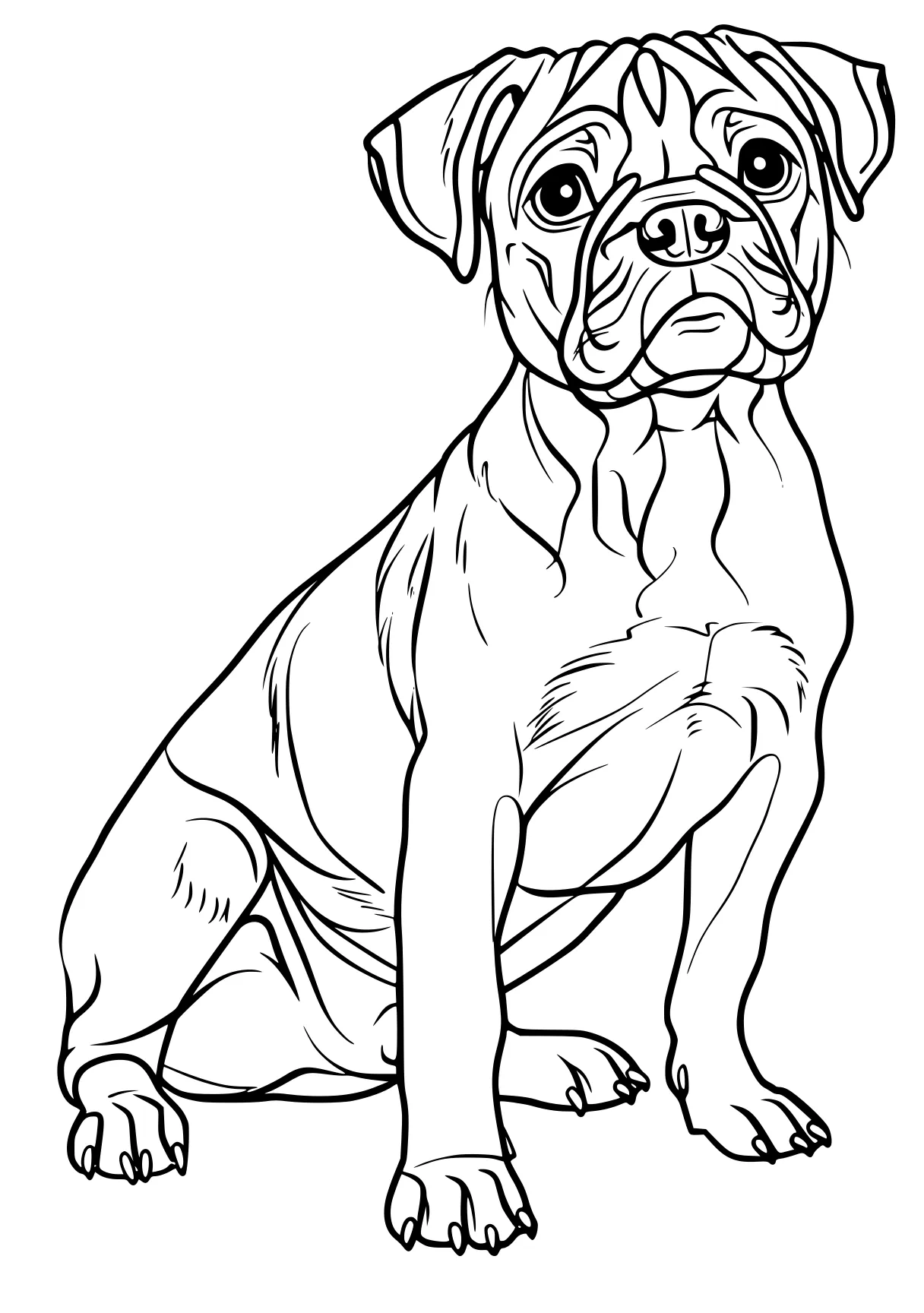 dog coloring bulldog, pug, illustrator, free page downloads