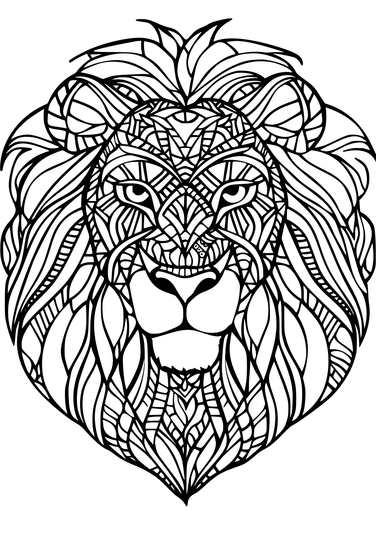 free printable adult coloring pages lion, zentangle, lions, page downloads