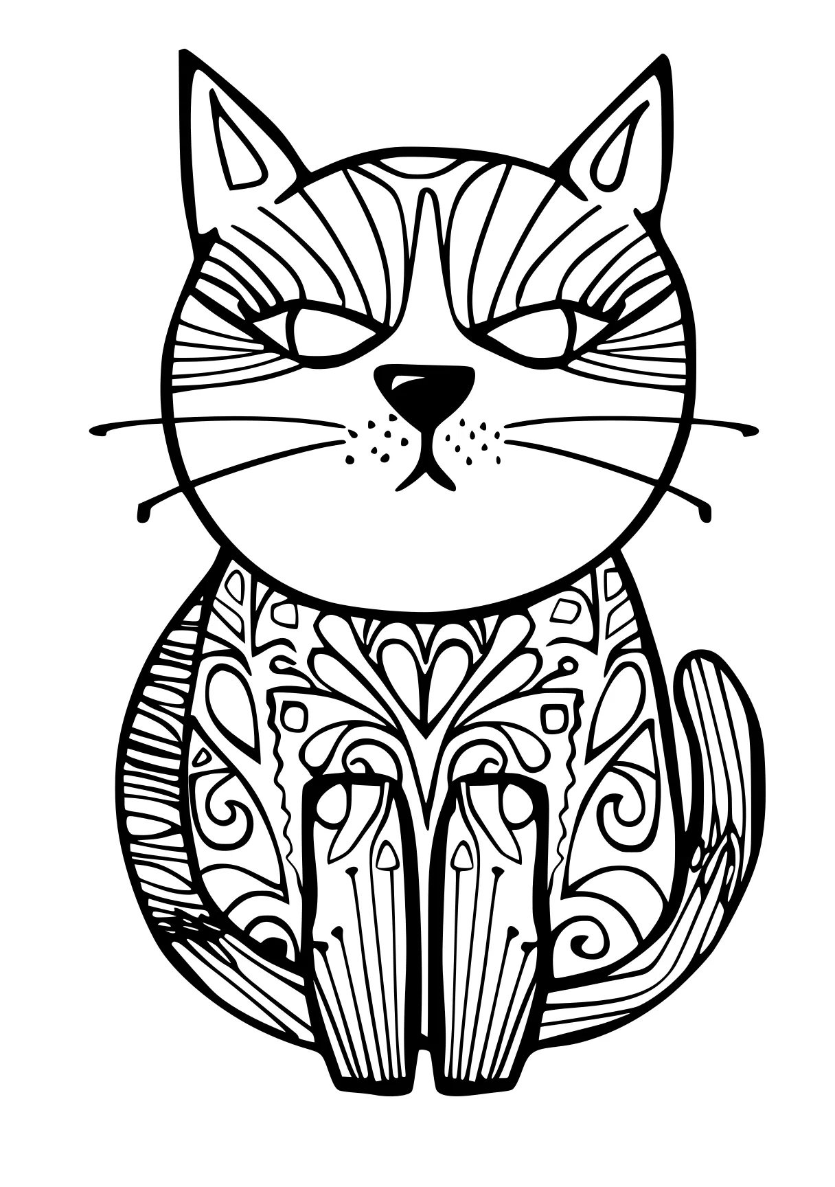 new years coloring pages, illustrator, cat, kitty, free page downloads