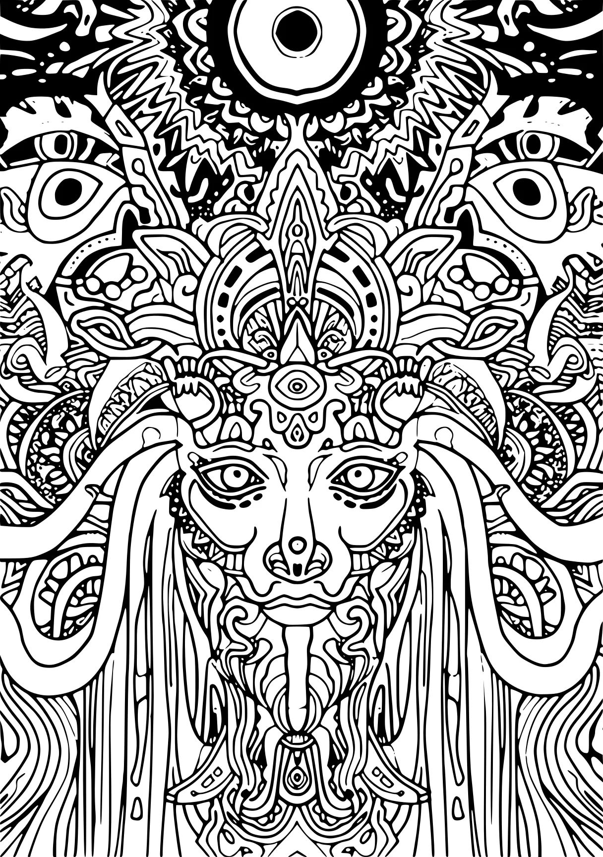 trippy coloring pages for adults, zentangle, mandala, intricate, free page downloads