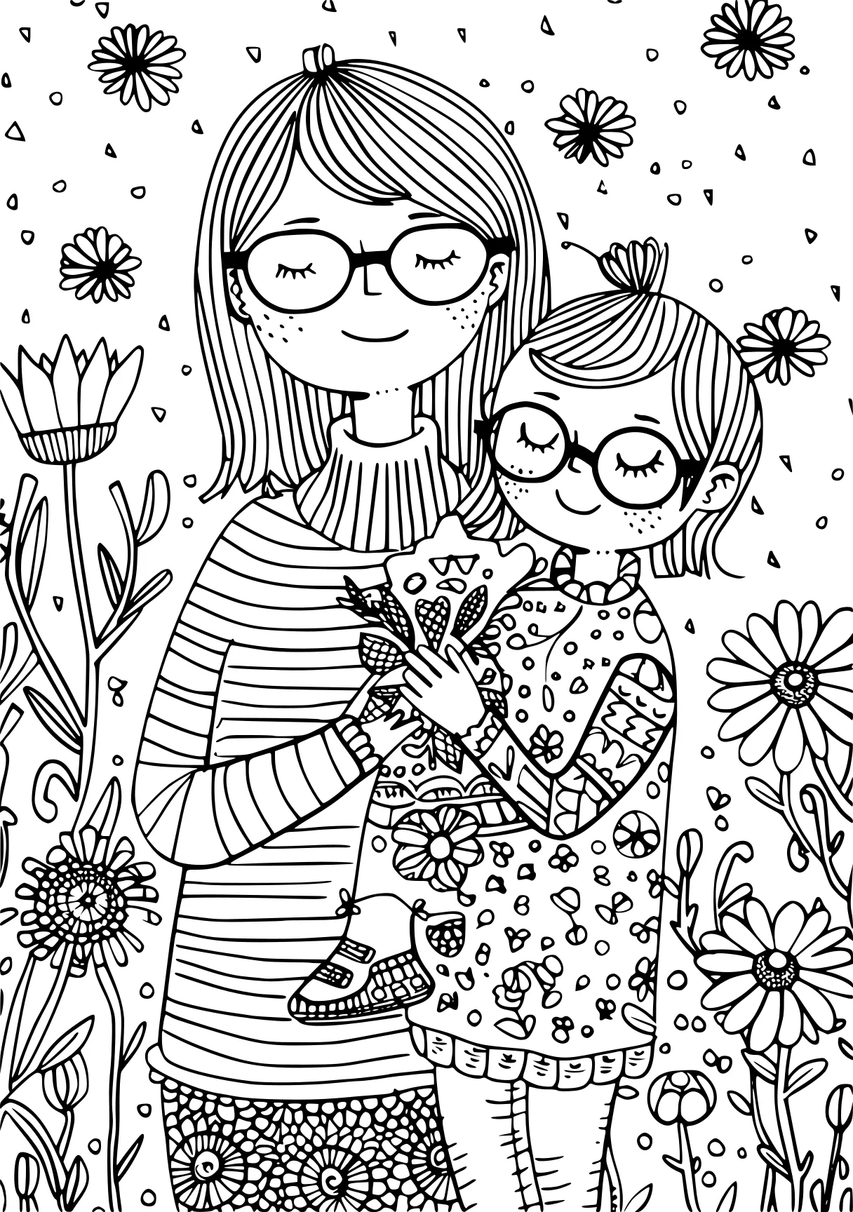 mothers day coloring sheet, zentangle, printables, mother's, free page downloads