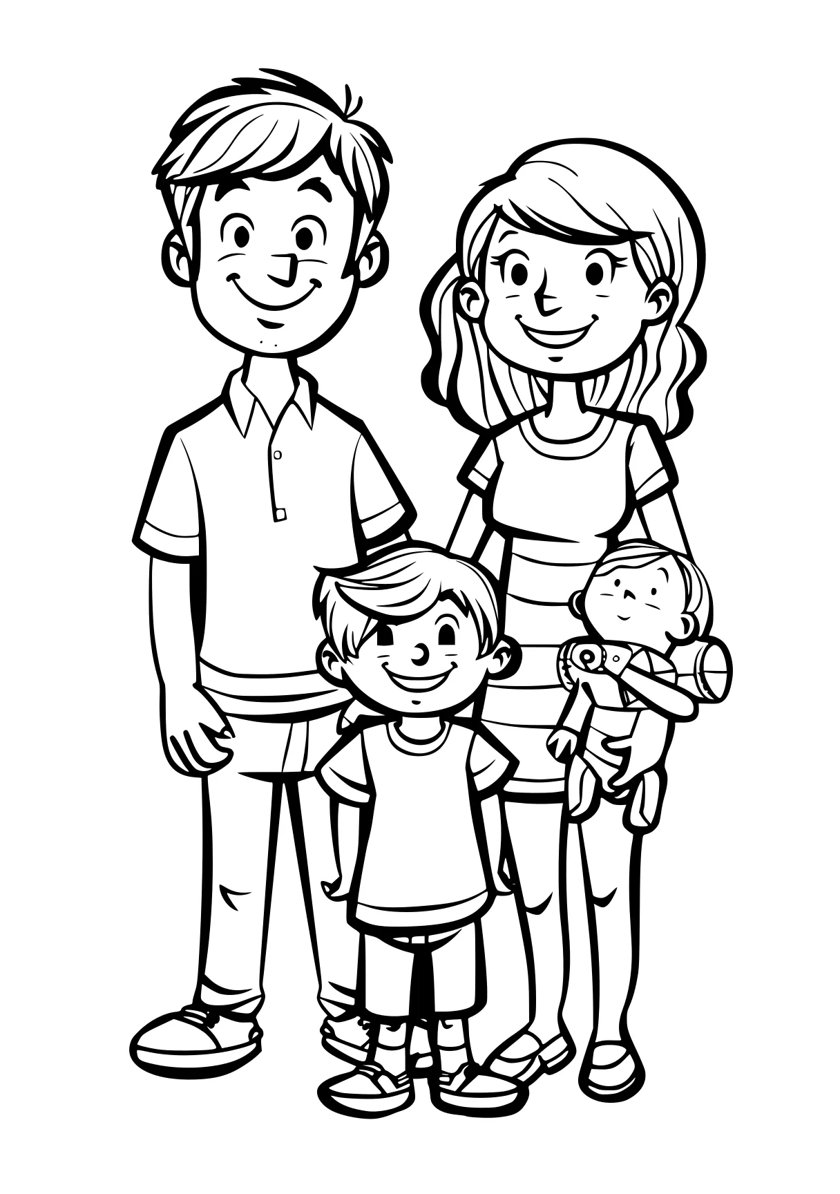 family coloring page children, preschool, kids, preschoolers, childrens, free downloads