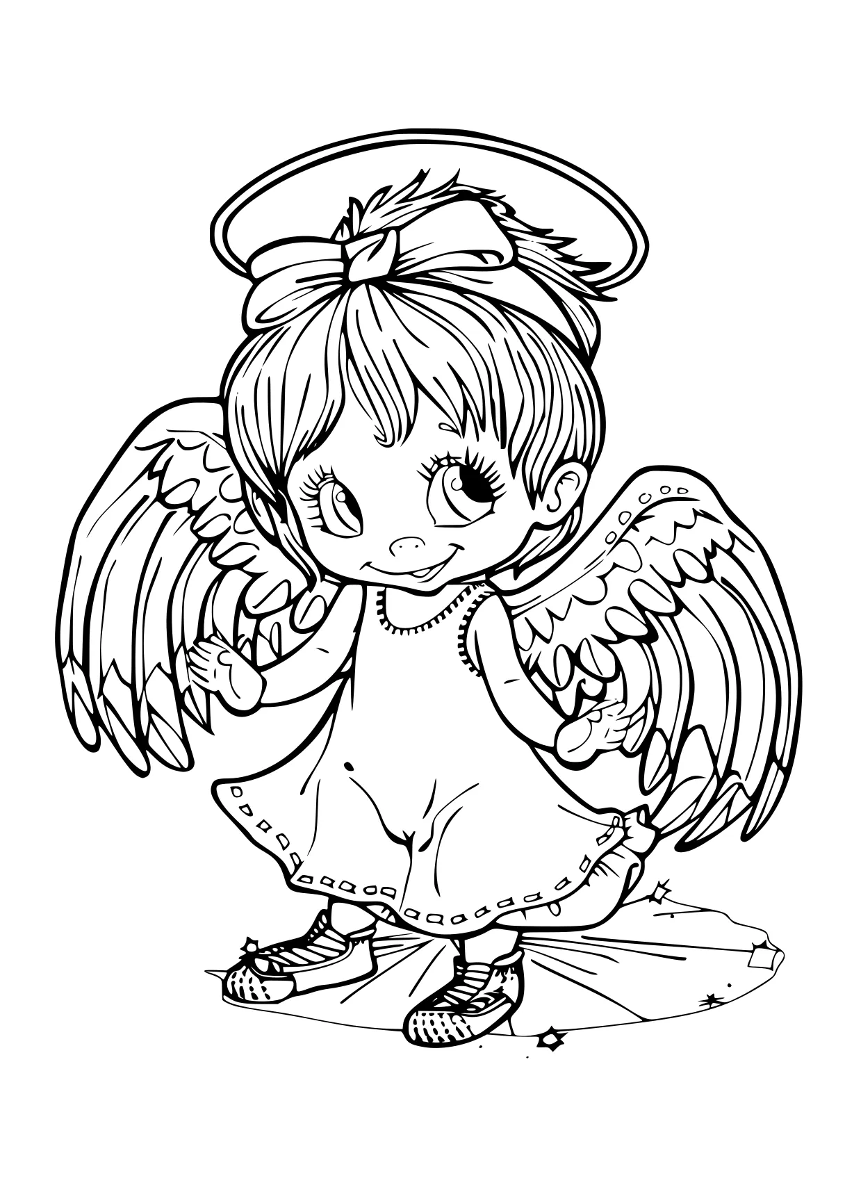 stitch and angel coloring pages wings, chibi, polly, angel, fairy, free page downloads