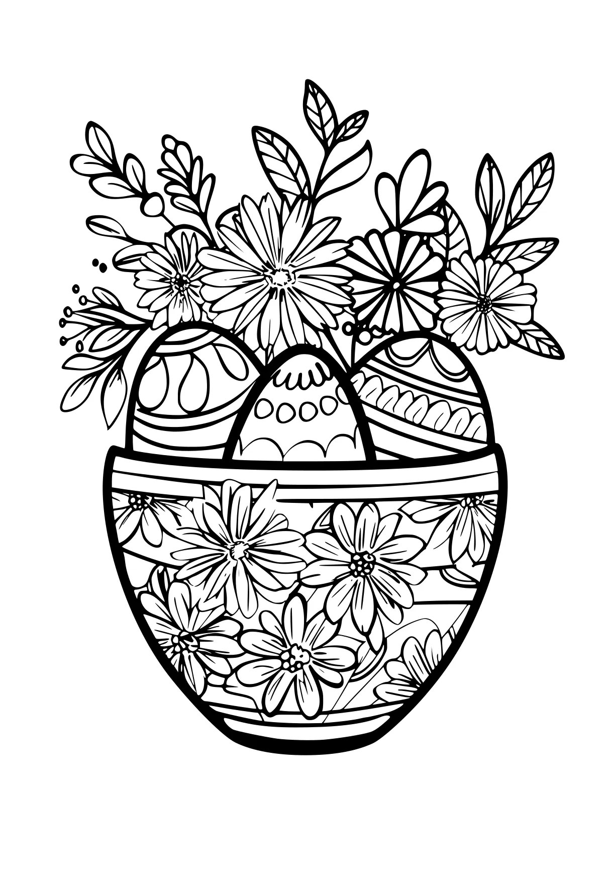 easter egg printable coloring pages ornament, acorn, plant, free page downloads