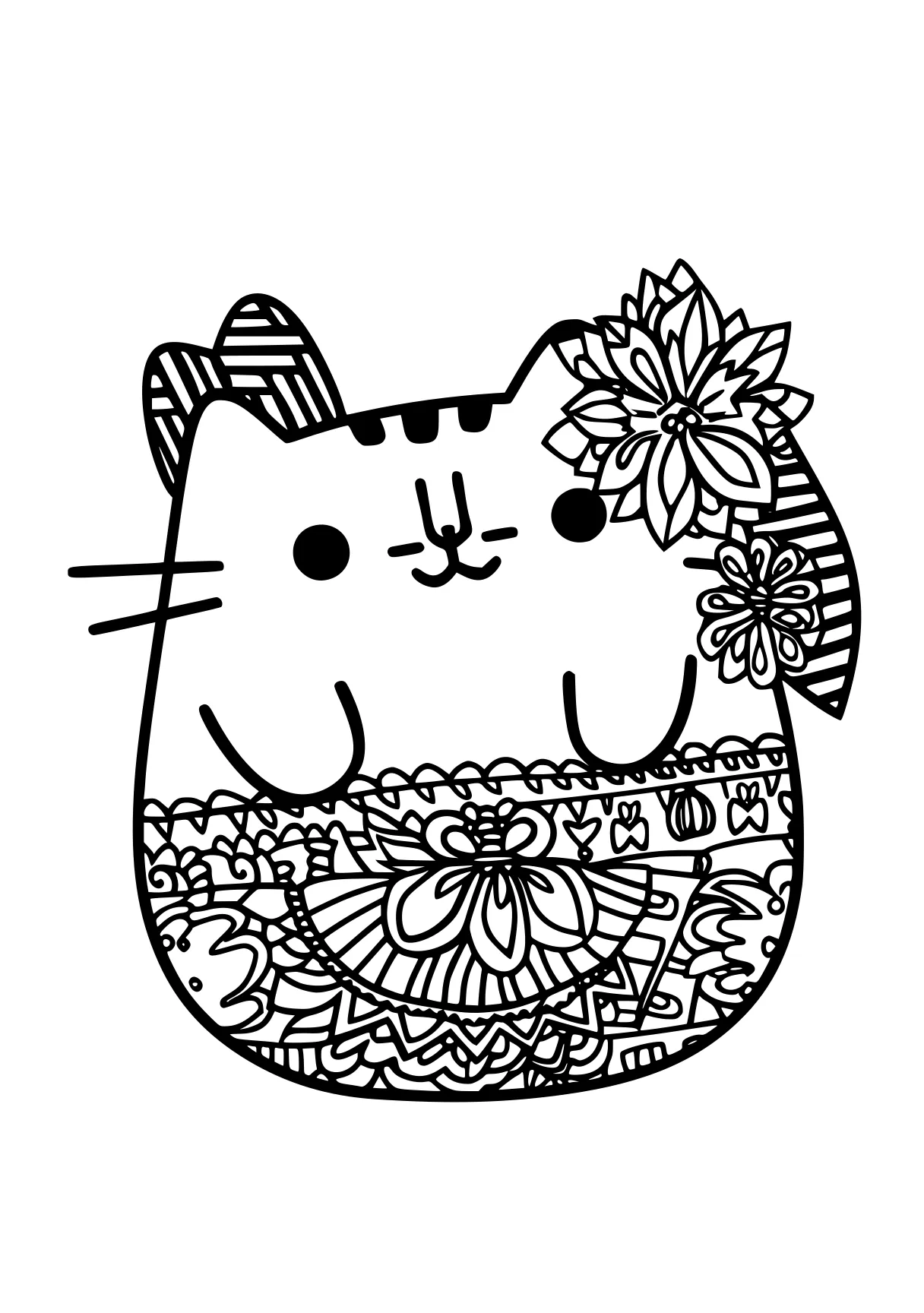 pusheen coloring pages pusheen, molang, caticorn, free page downloads