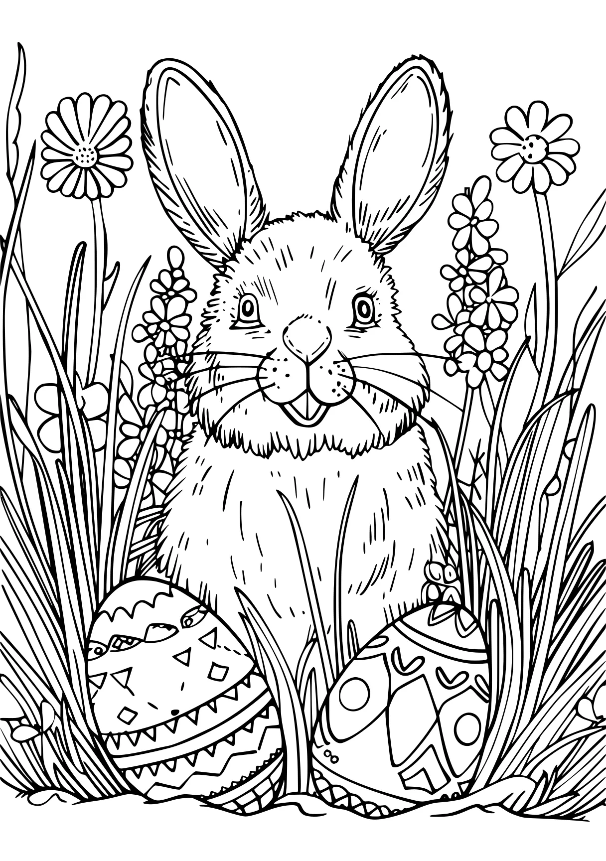 coloring pages easter rabbit, bunny, zentangle, free page downloads