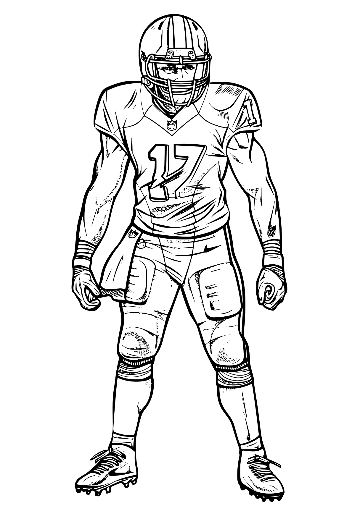 football player coloring page nfl, football, 49ers, panther, chiefs, free downloads