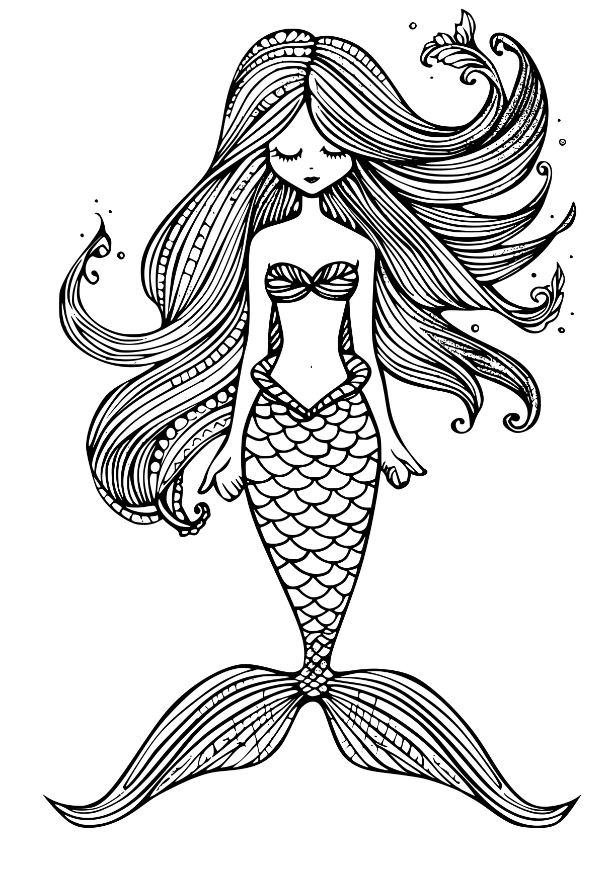 mermaid coloring sheet mermaid, ariel, siren, zentangle, fish, free page downloads