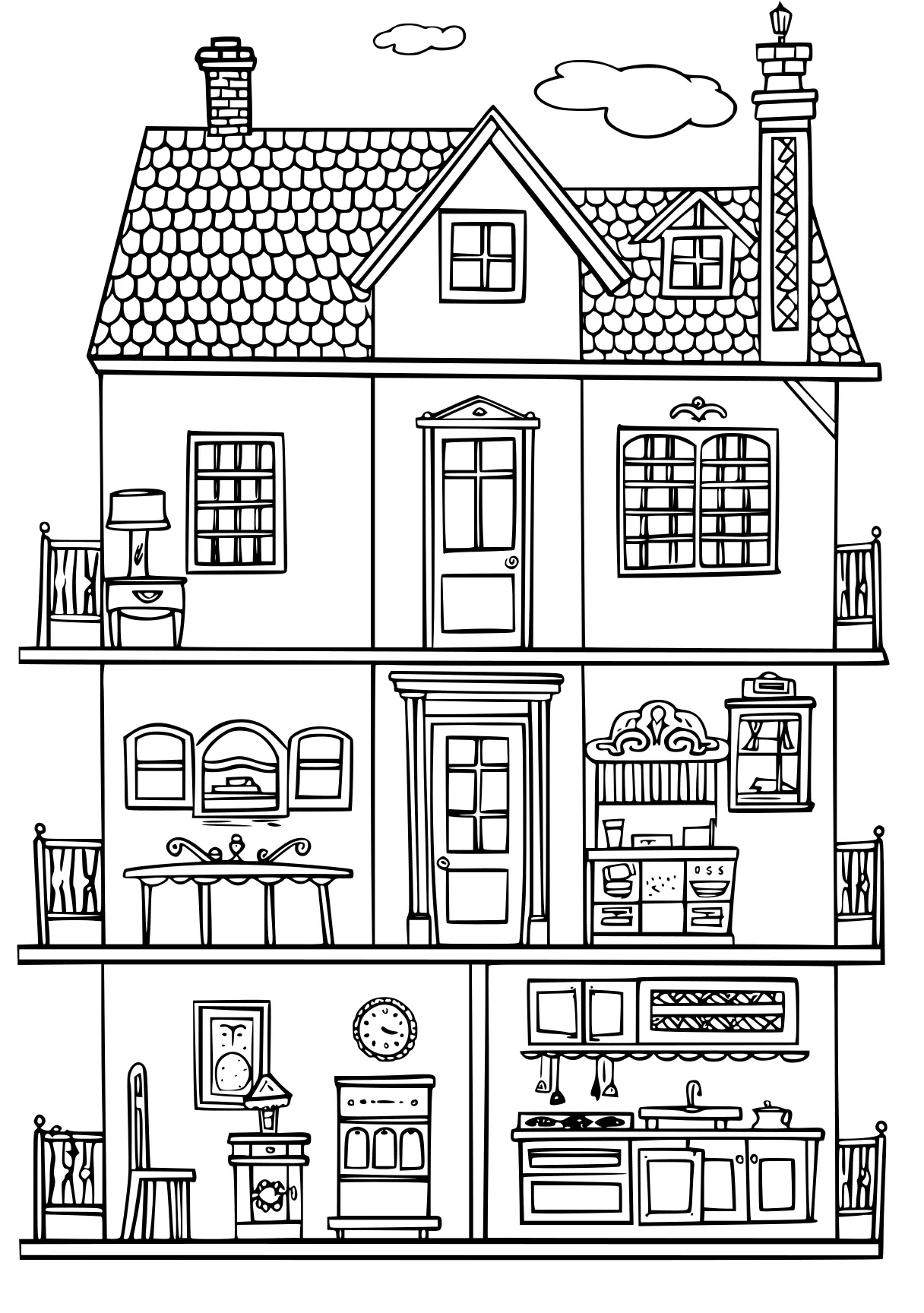 gabby's dollhouse coloring pages dollhouse, house, worksheet, free page downloads