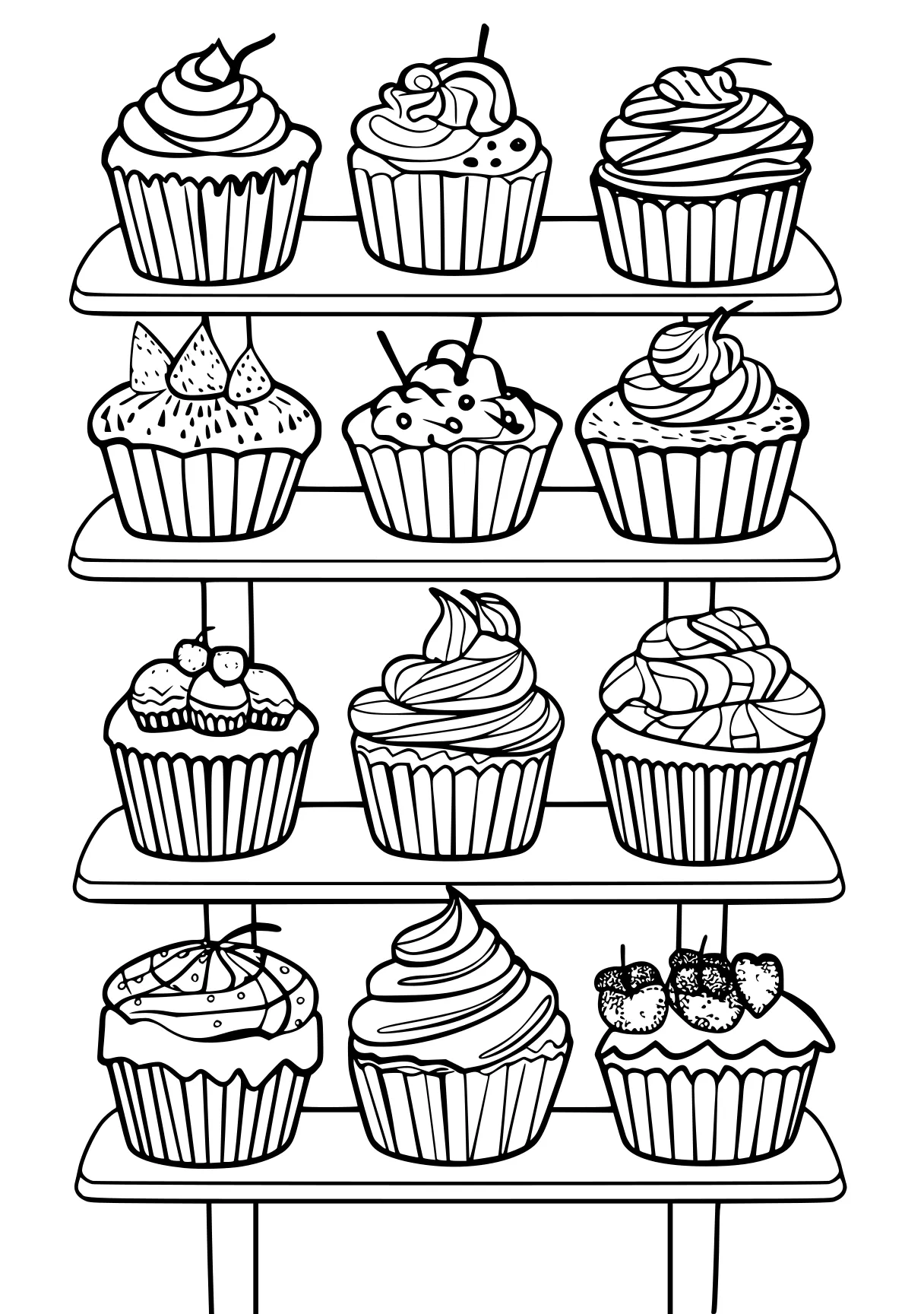 coloring sheets for adults cupcake, printables, printable, foods, free page downloads