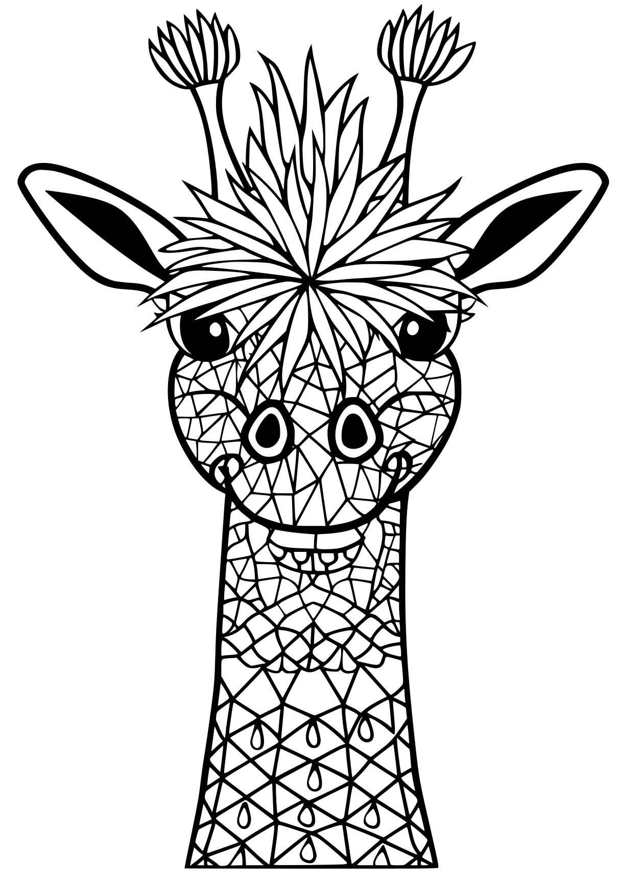 easy to color coloring pages llama, giraffe, zentangle, deer, free page downloads