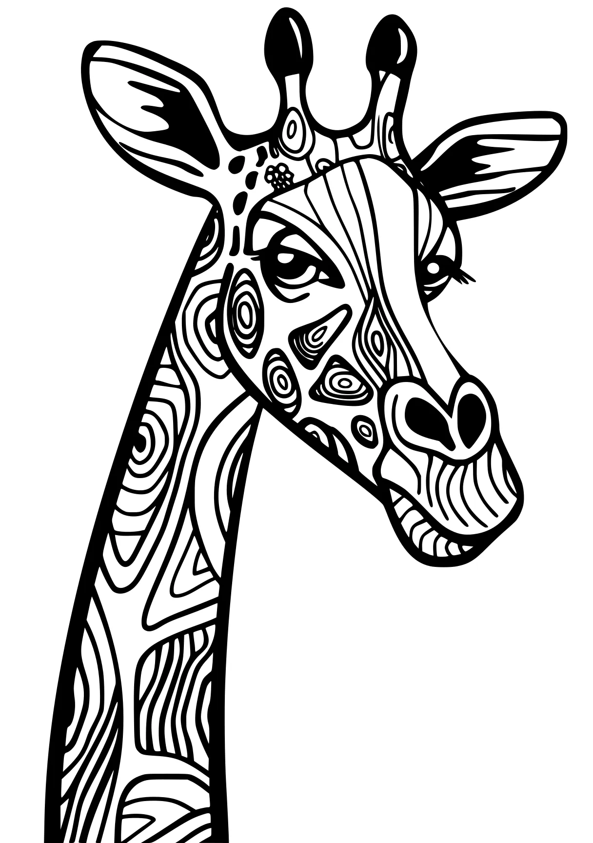 printable animal coloring pages giraffe, unicorn, zebra, horse, llama, free page downloads