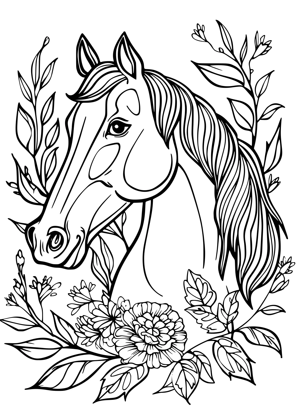 horse colouring, horse, unicorn, pony, free coloring page downloads