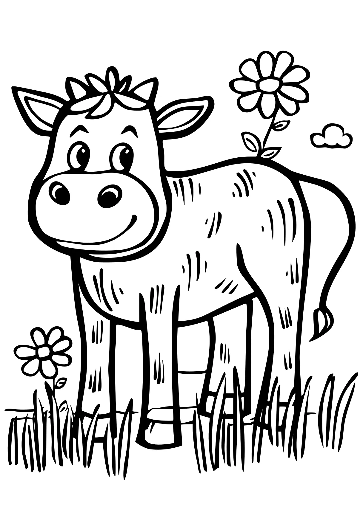 farm animal coloring pages cow, buffalo, moose, free page downloads