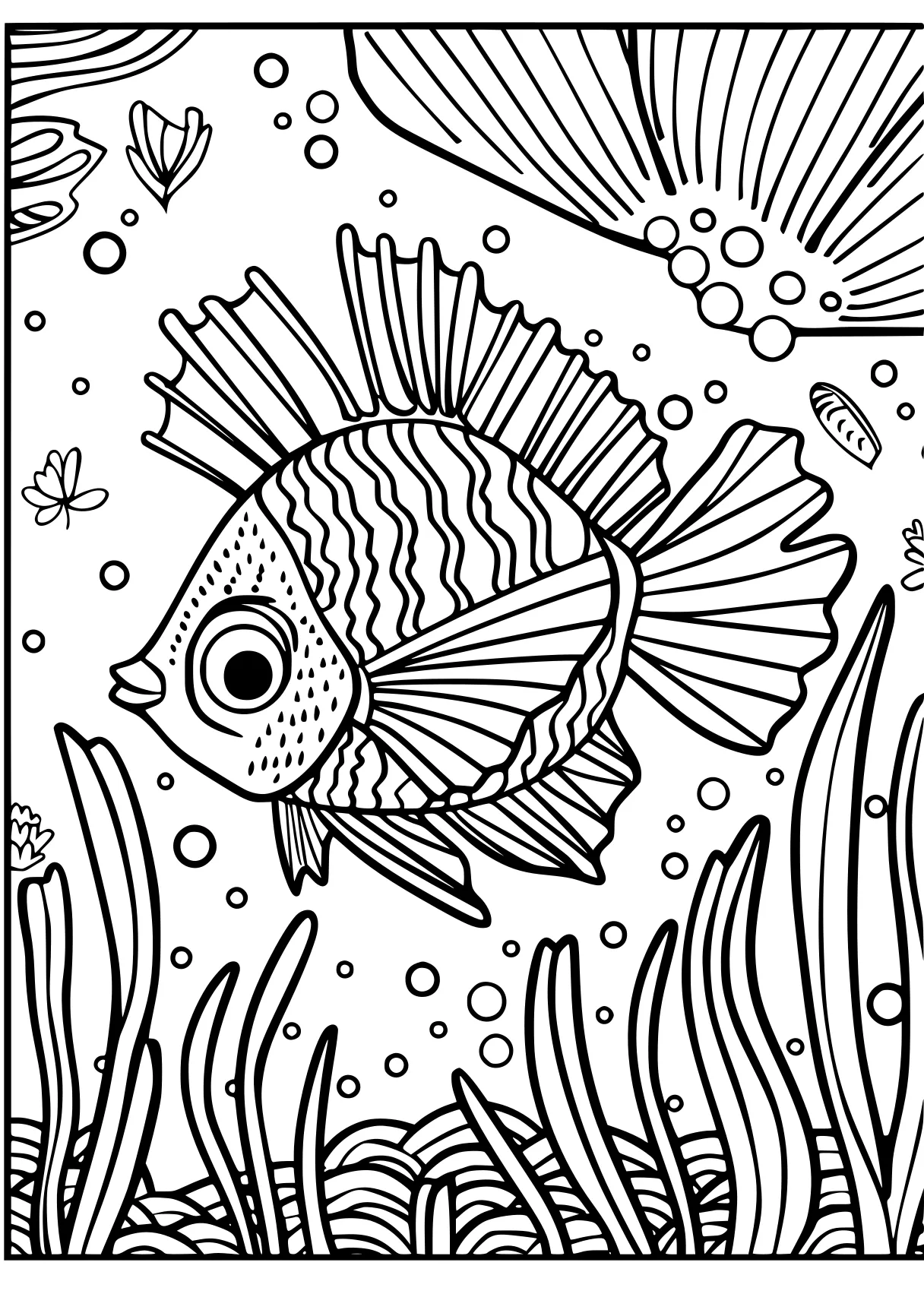 funny adult coloring pages zentangle, fish, nemo, free page downloads