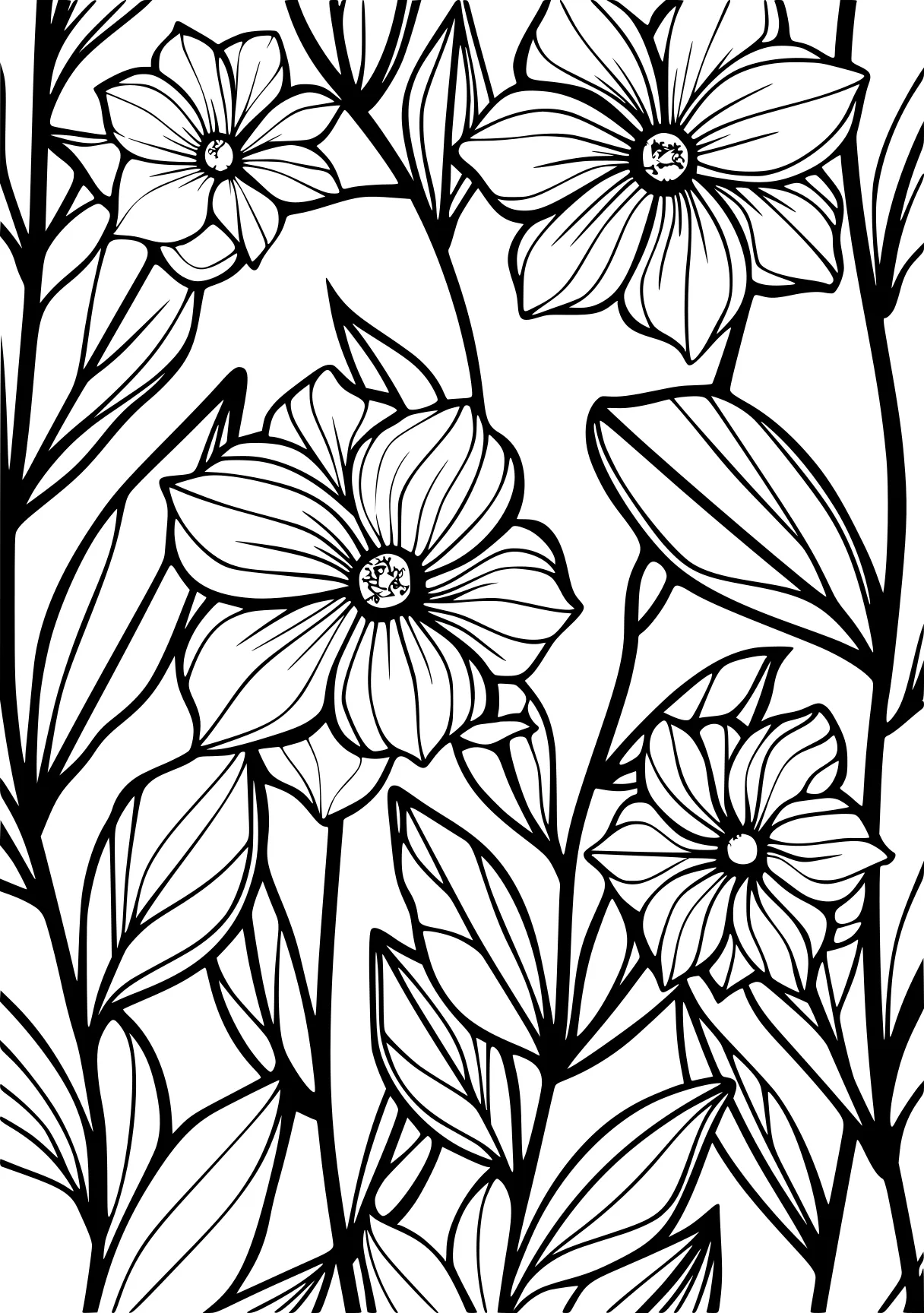 coloring sheets for adults, pattern, plants, flowers, free page downloads