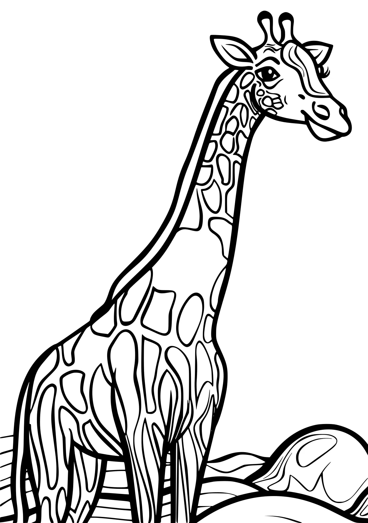 animal coloring pages giraffe, brachiosaurus, therizinosaurus, llama, camel, free page downloads