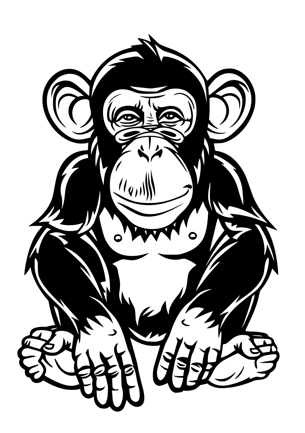 monkey coloring monkey, gorilla, kong, zooba, illustrator, free page downloads