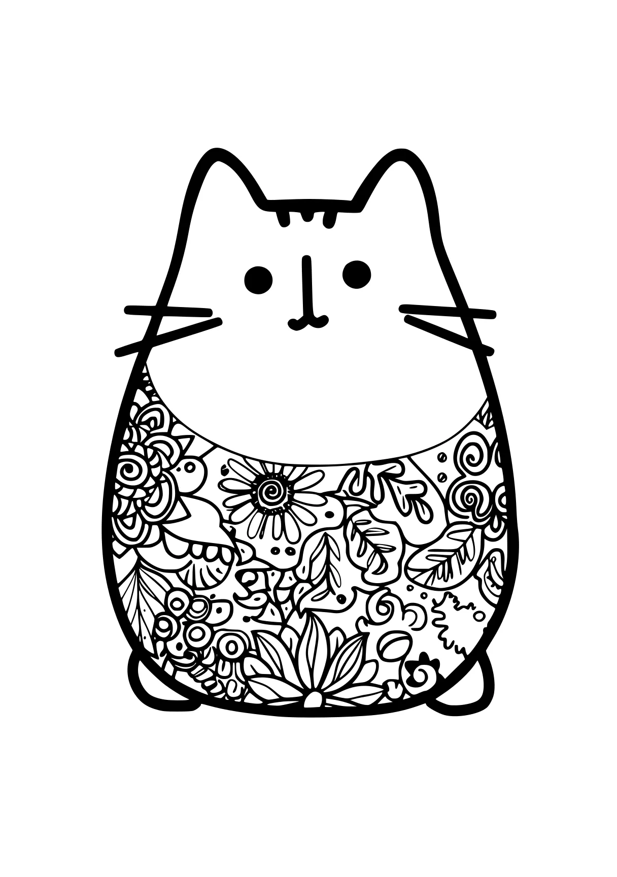 pusheen coloring pages pusheen, kitty, totoro, cat, squishmallows, free page downloads