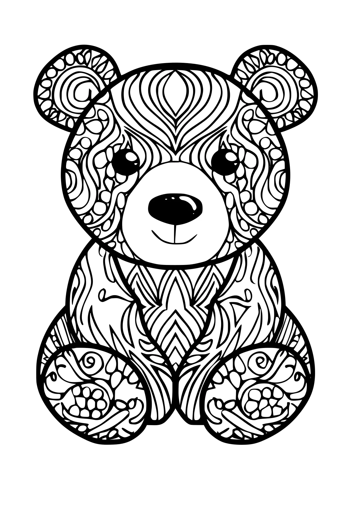 adult coloring printable bear, koala, bears, free page downloads