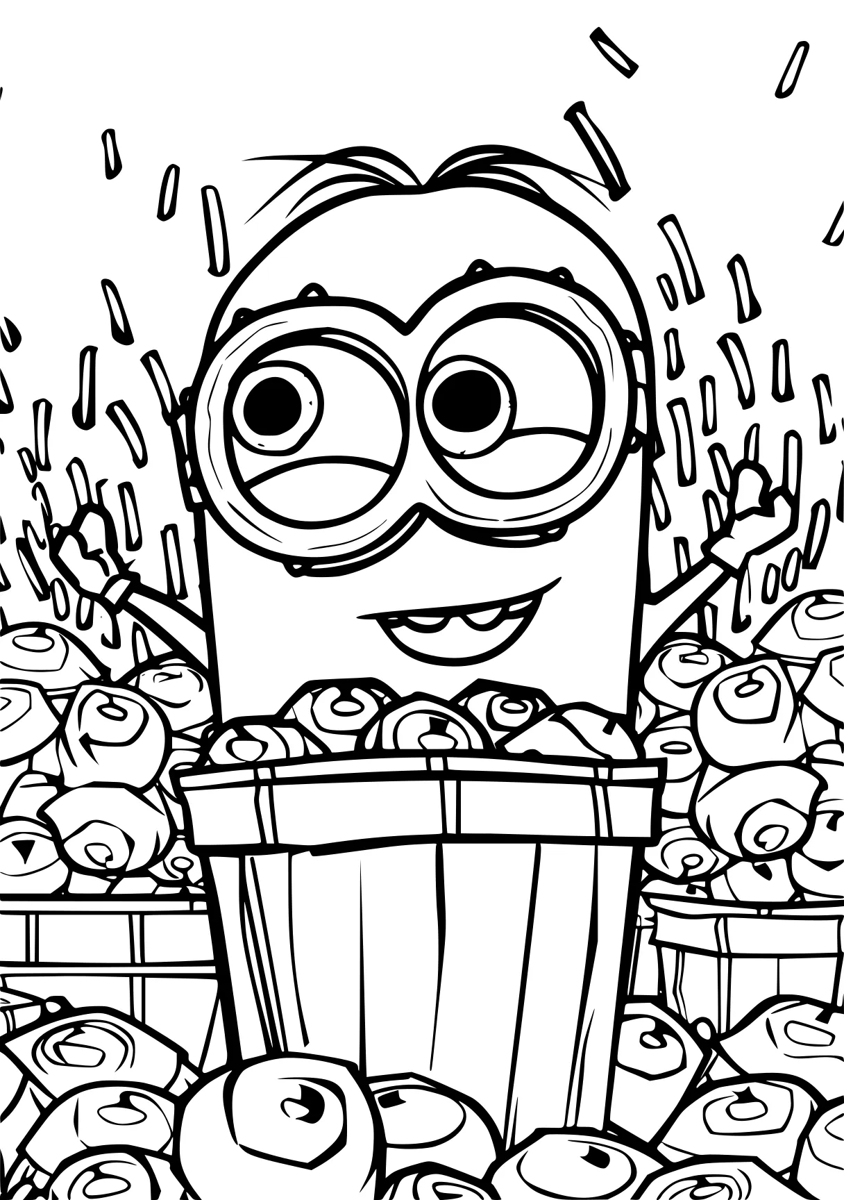 free adult coloring pages minions, minion, popcorn, page downloads