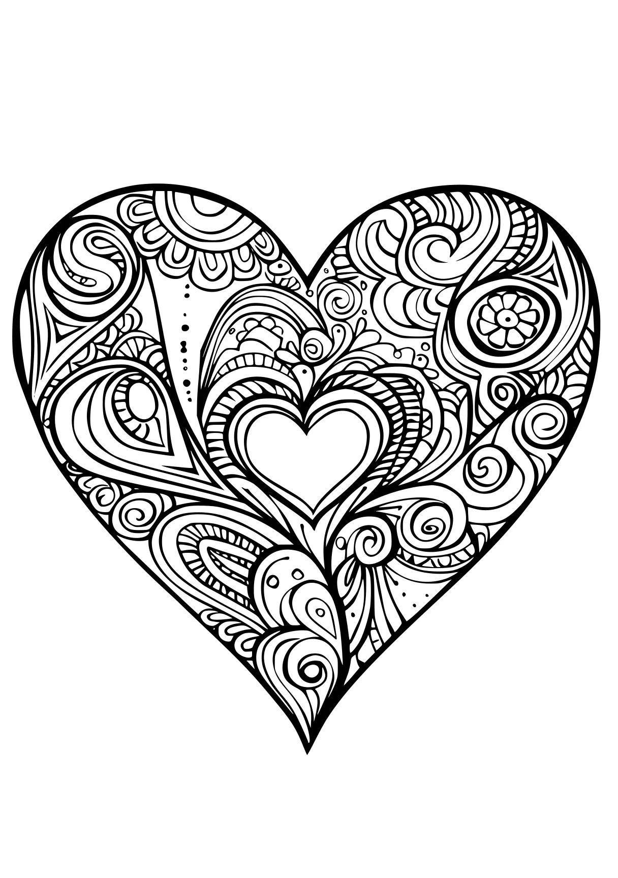 heart coloring sheet zentangle, heart, iheartcraftythings, free page downloads