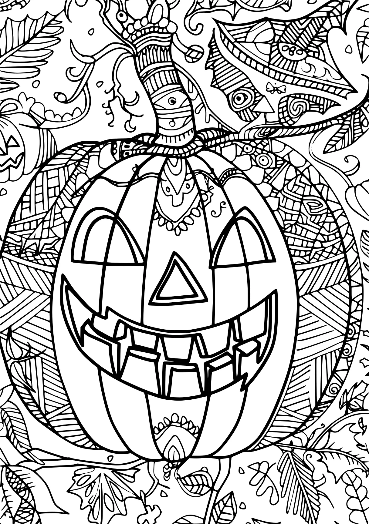 coloring pages for adults halloween, zentangle, pumpkin, halloween, free page downloads