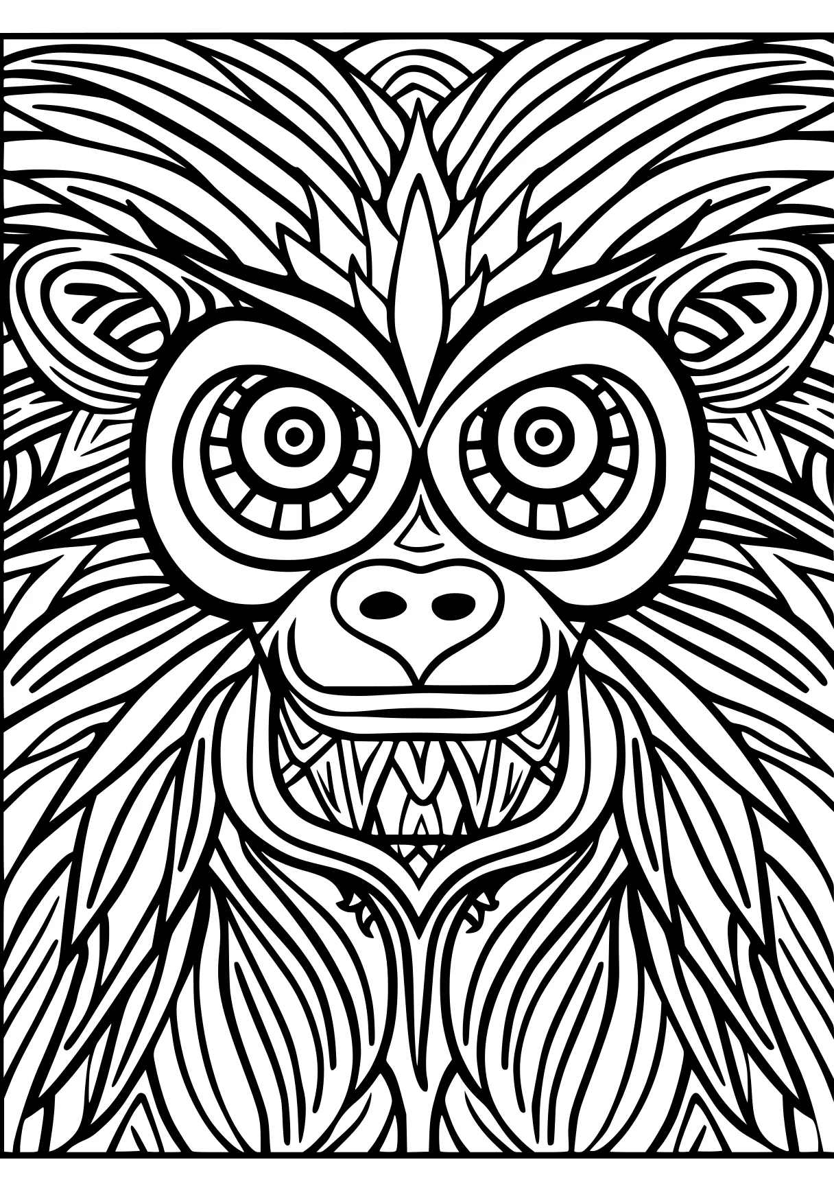 online colouring monkey, koala, lion, gorilla, free coloring page downloads