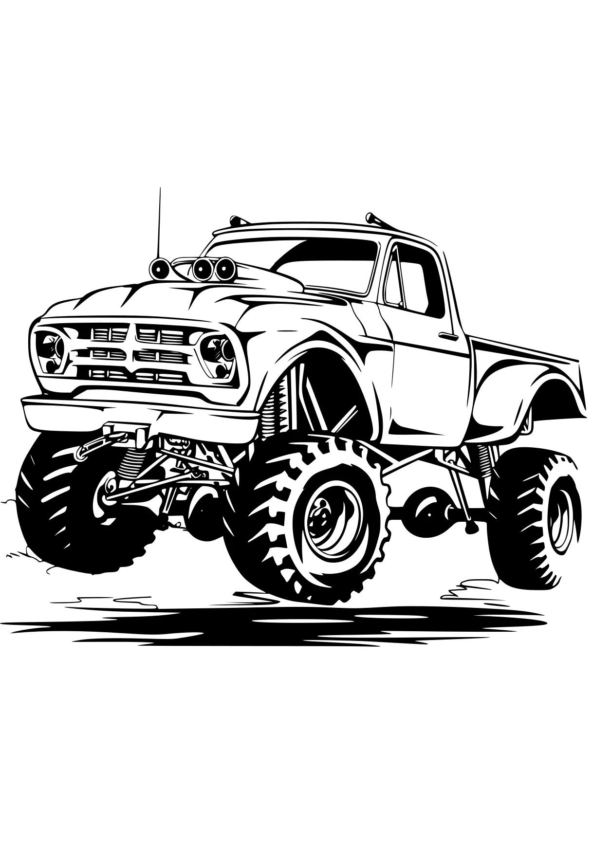 monster truck coloring sheet truck, trucks, vehicle, ranger, crawler, free page downloads