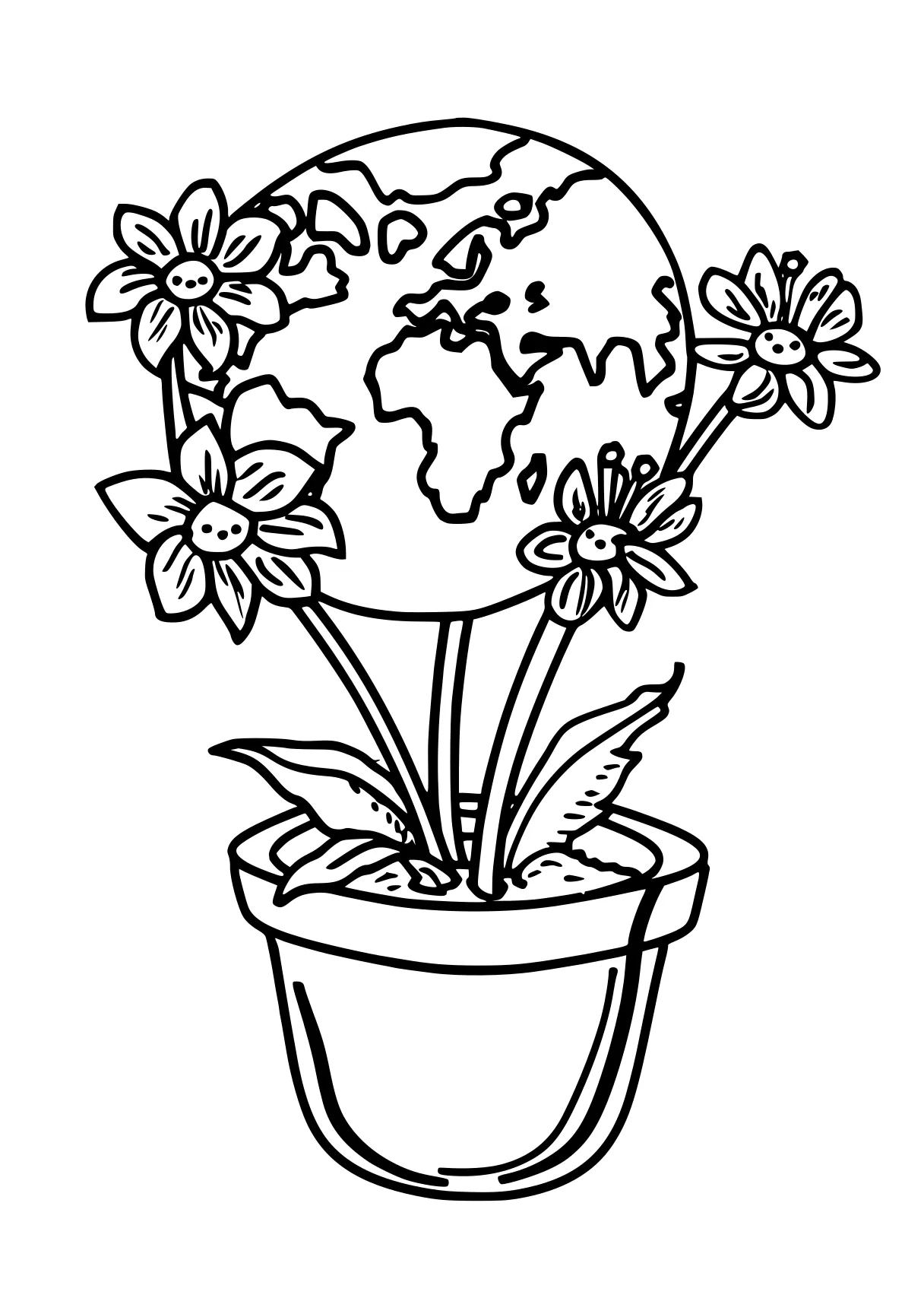 earth day coloring pages plant, plants, flowers, free page downloads