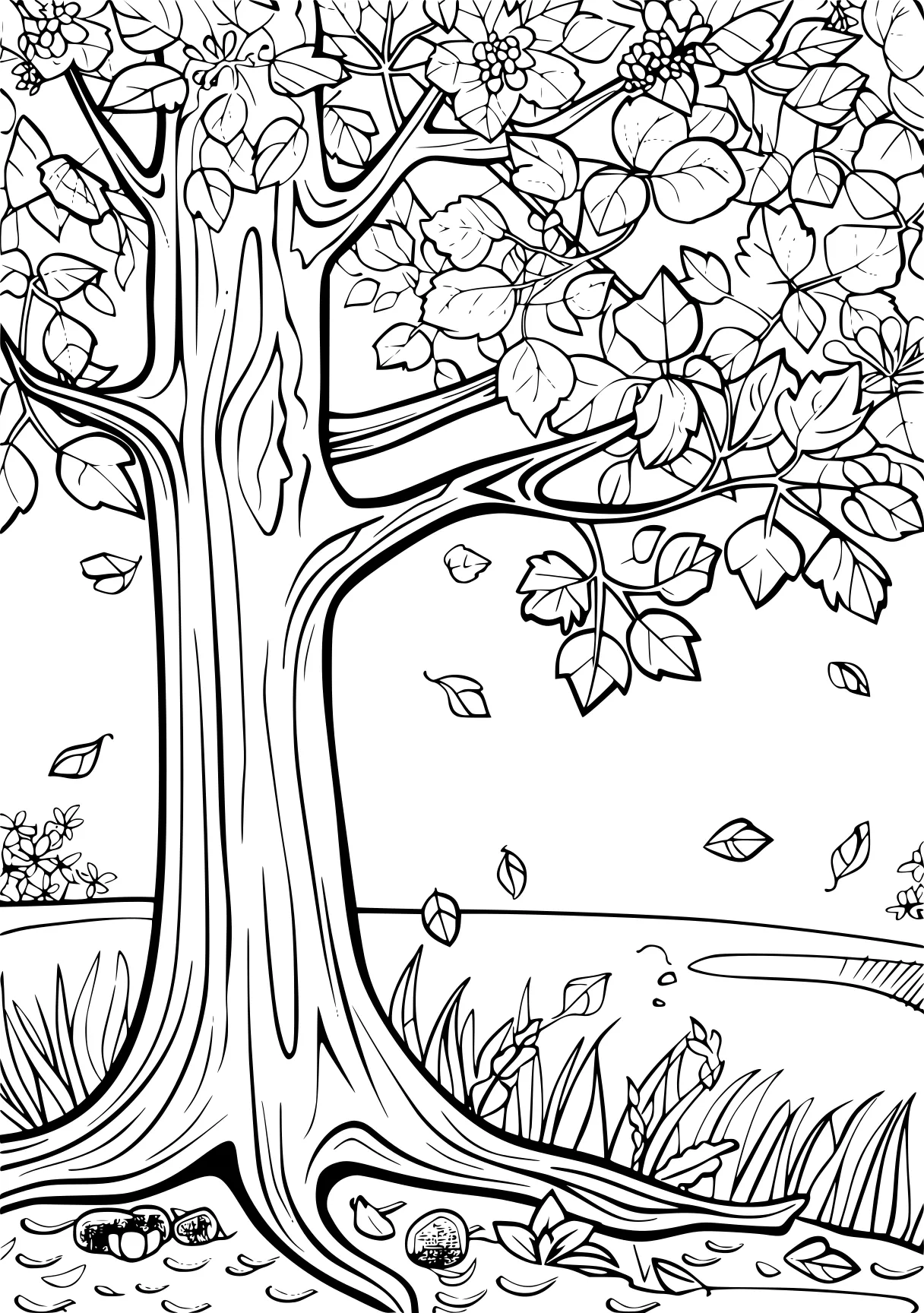 nature coloring pages, trees, tree, zentangle, free page downloads