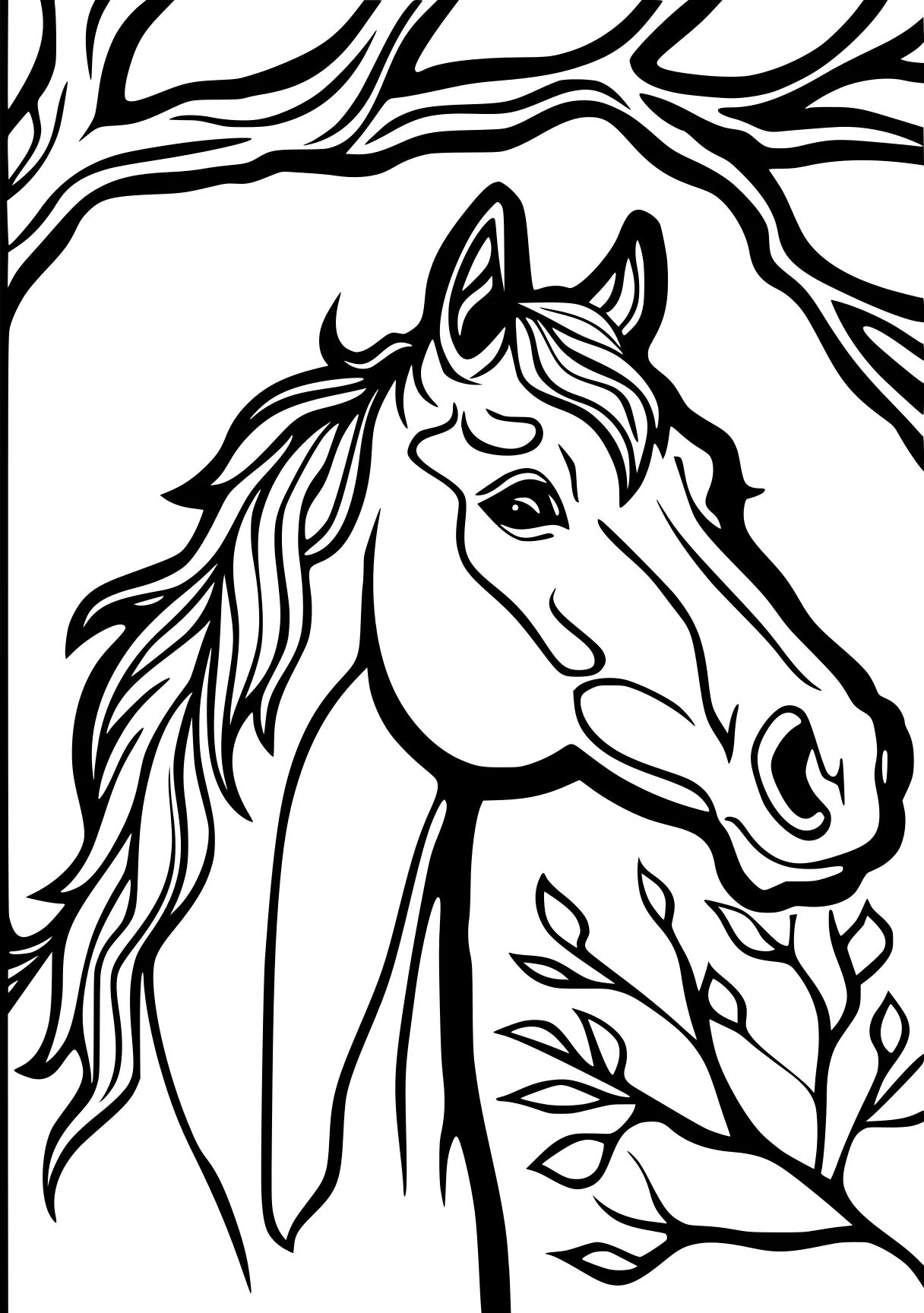 horse colouring horse, unicorn, pegasus, free coloring page downloads