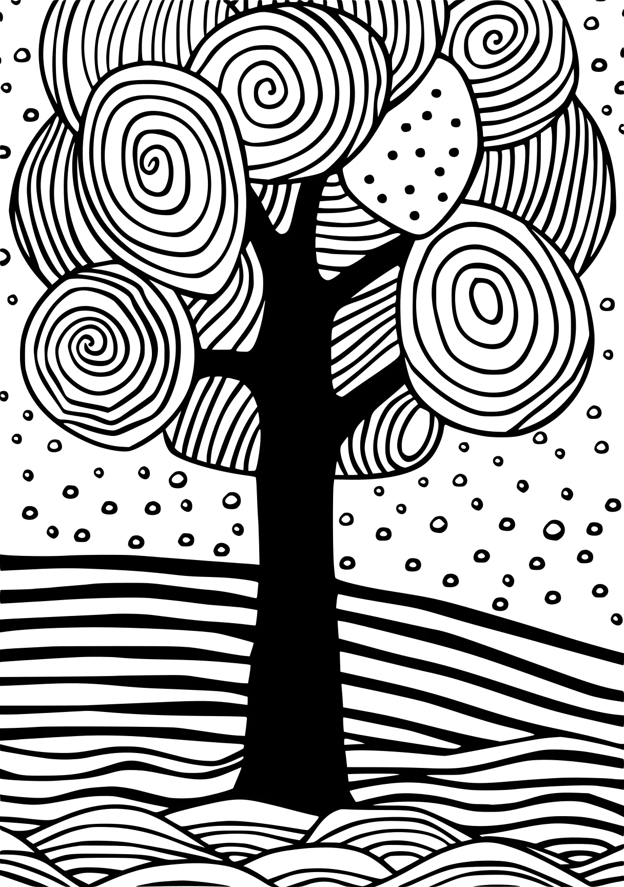 tree coloring page zentangle, trees, tree, zacchaeus, lines, free downloads