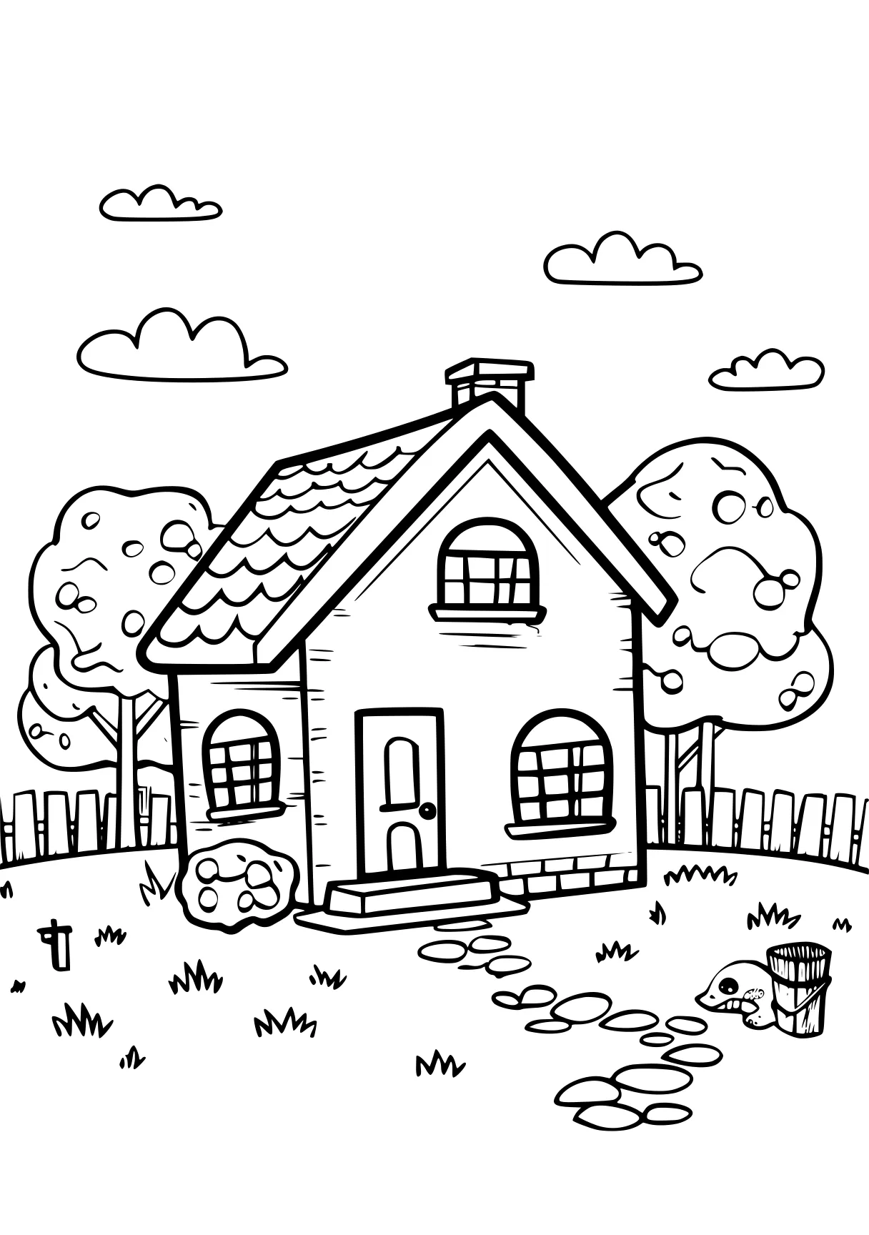 house coloring, house, illustrator, kindergarten, free page downloads