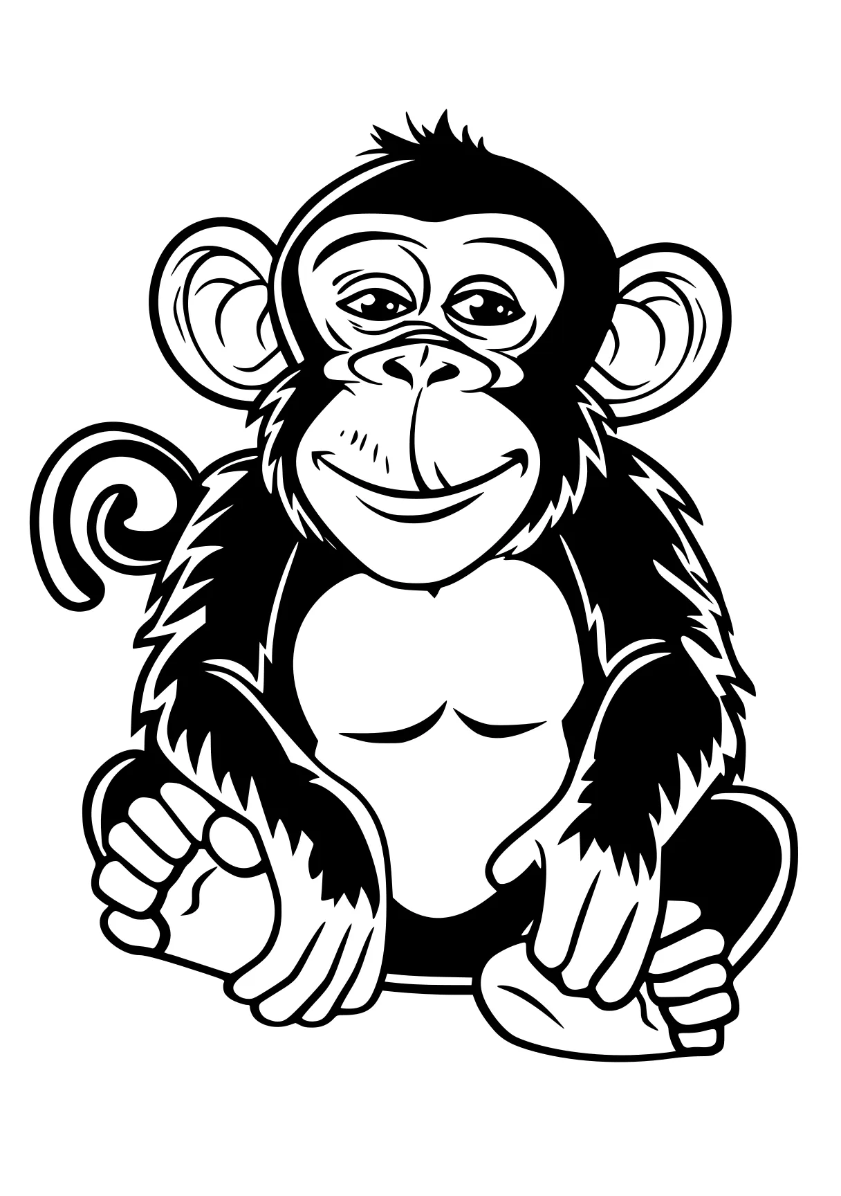 monkey coloring monkey, gorilla, kong, zooba, illustrator, free page downloads